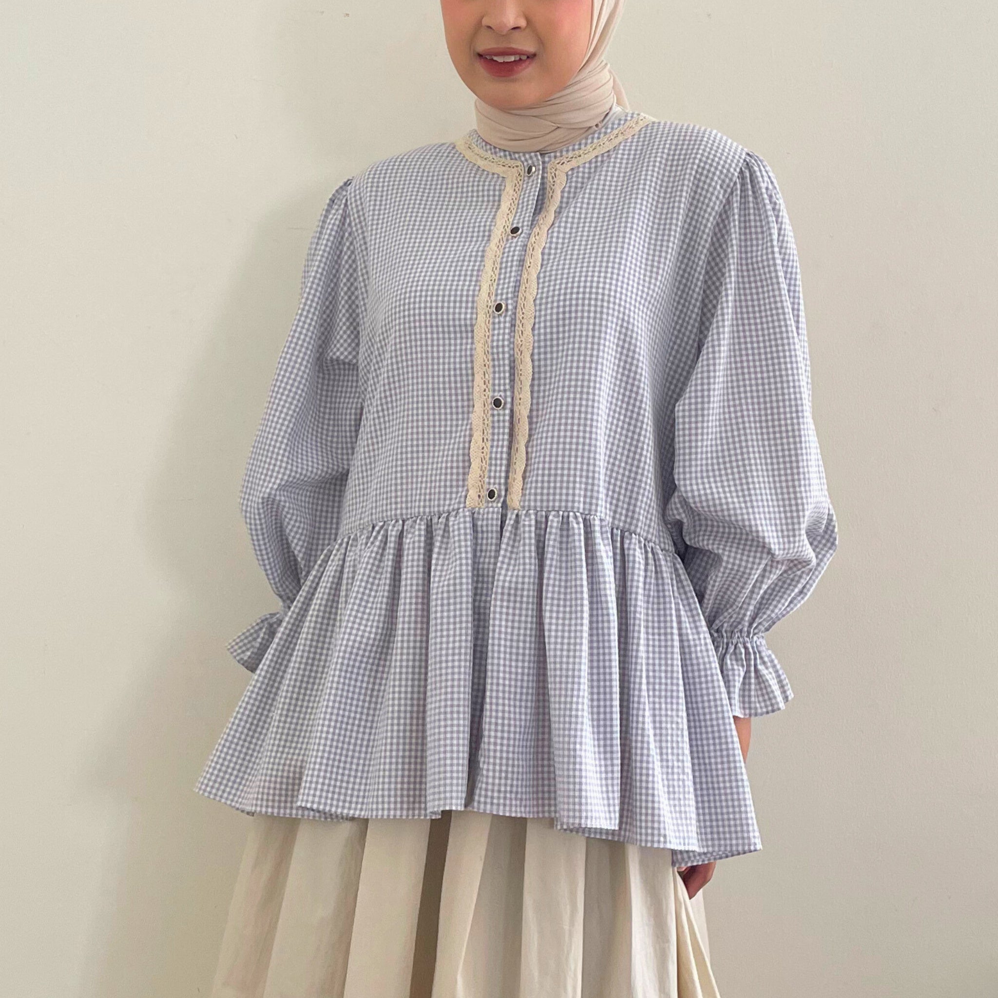 Eclemix Top Lana | Atasan Wanita Blouse Baby Doll Kancing Depan