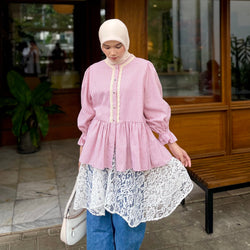 Image of Eclemix Top Lana | Atasan Wanita Blouse Baby Doll Kancing Depan