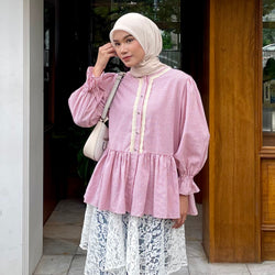 Image of Eclemix Top Lana | Atasan Wanita Blouse Baby Doll Kancing Depan