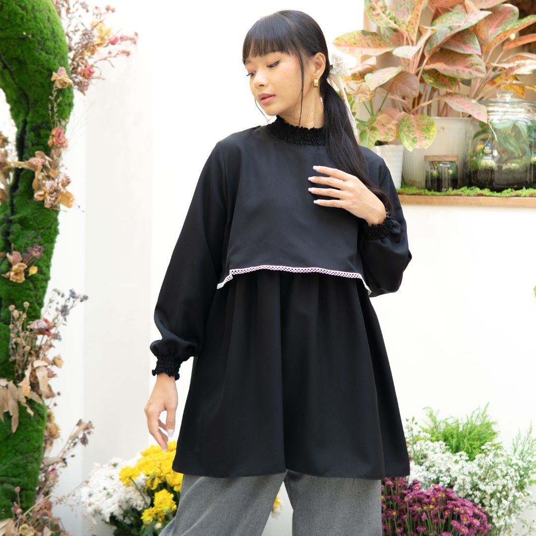 Image of Eclemix Top Lilia | Atasan Wanita Blouse Tumpuk Vintage