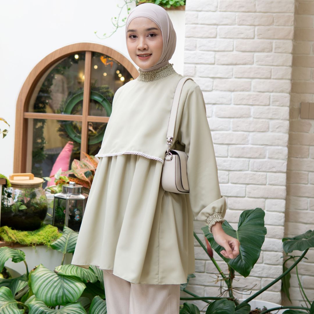 Image of Eclemix Top Lilia | Atasan Wanita Blouse Tumpuk Vintage