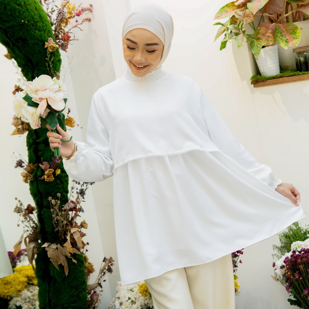 Image of Eclemix Top Lilia | Atasan Wanita Blouse Tumpuk Vintage