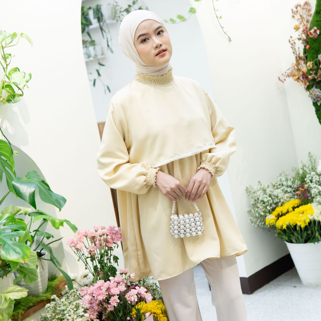 Image of Eclemix Top Lilia | Atasan Wanita Blouse Tumpuk Vintage