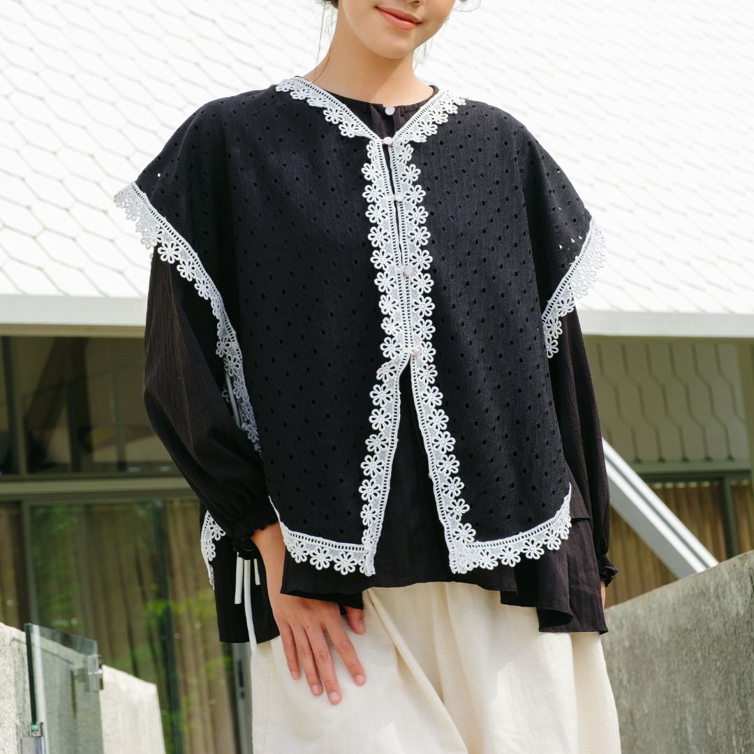 Image of Eclemix Outer Maurin | Vest Brokat Bunga | Outer Panjang Brukat Tanpa Lengan