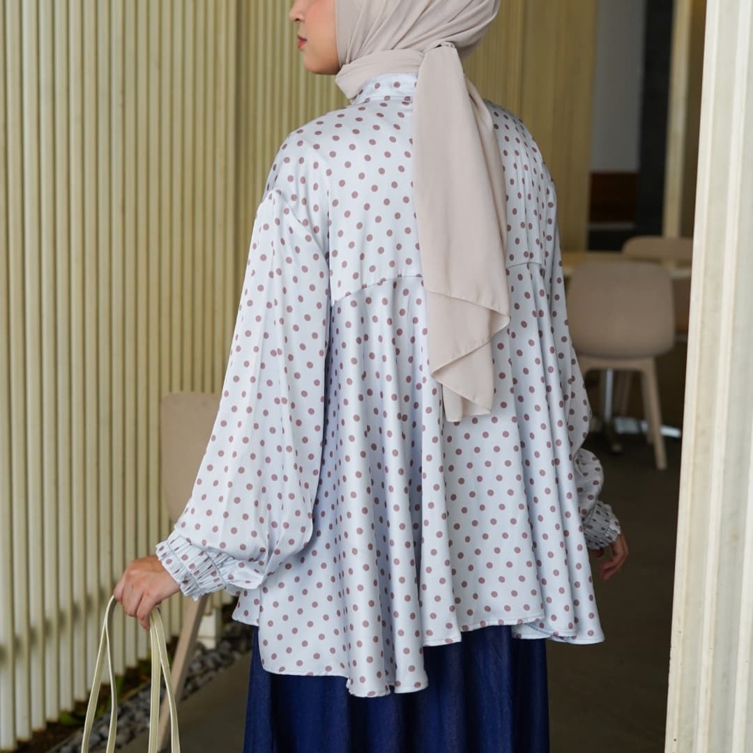 Eclemix Top Sassi | Ruffle Blouse Polkadot Korean Style