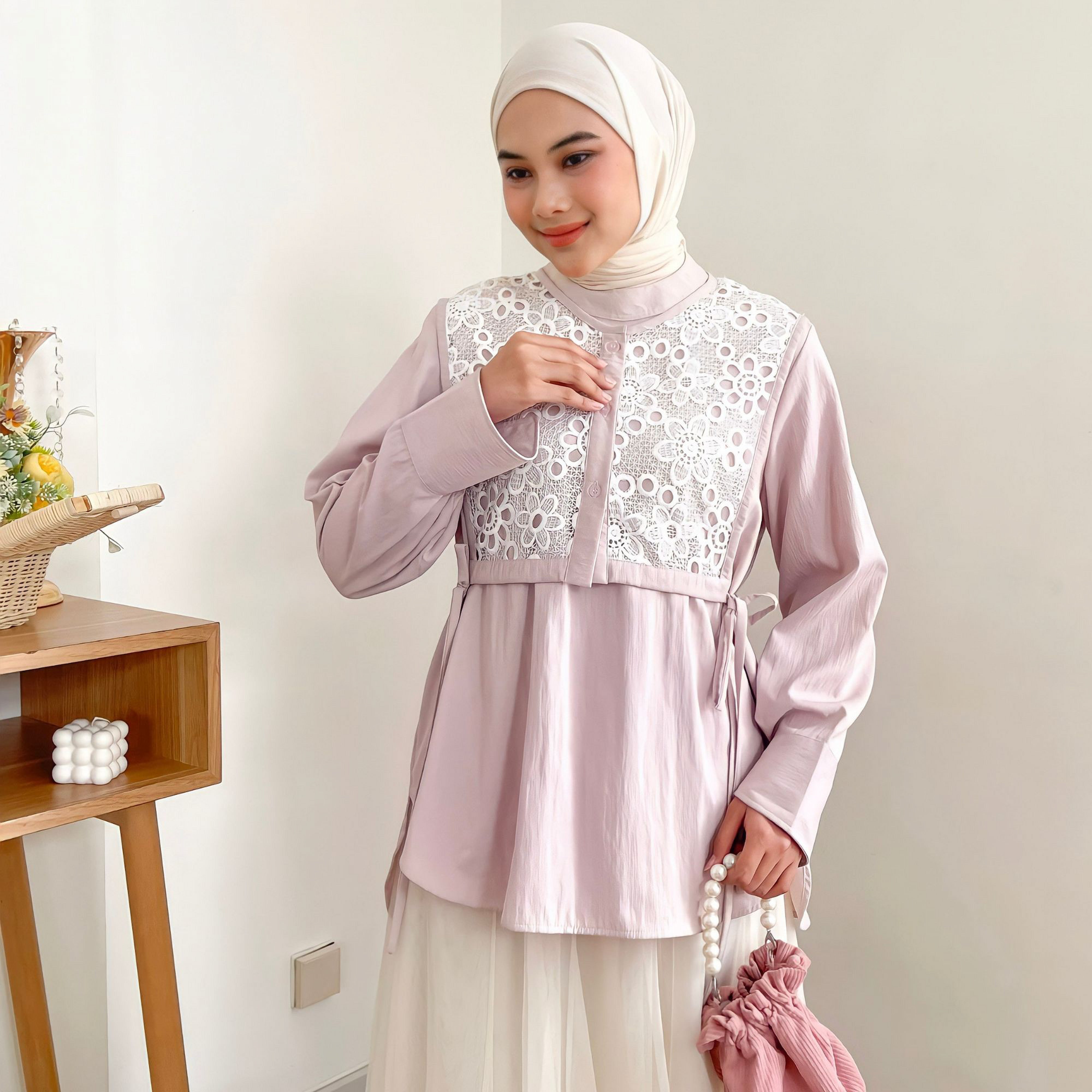 Image of Eclemix Blouse Wanita Lace | Top Semie | Atasan Elegant