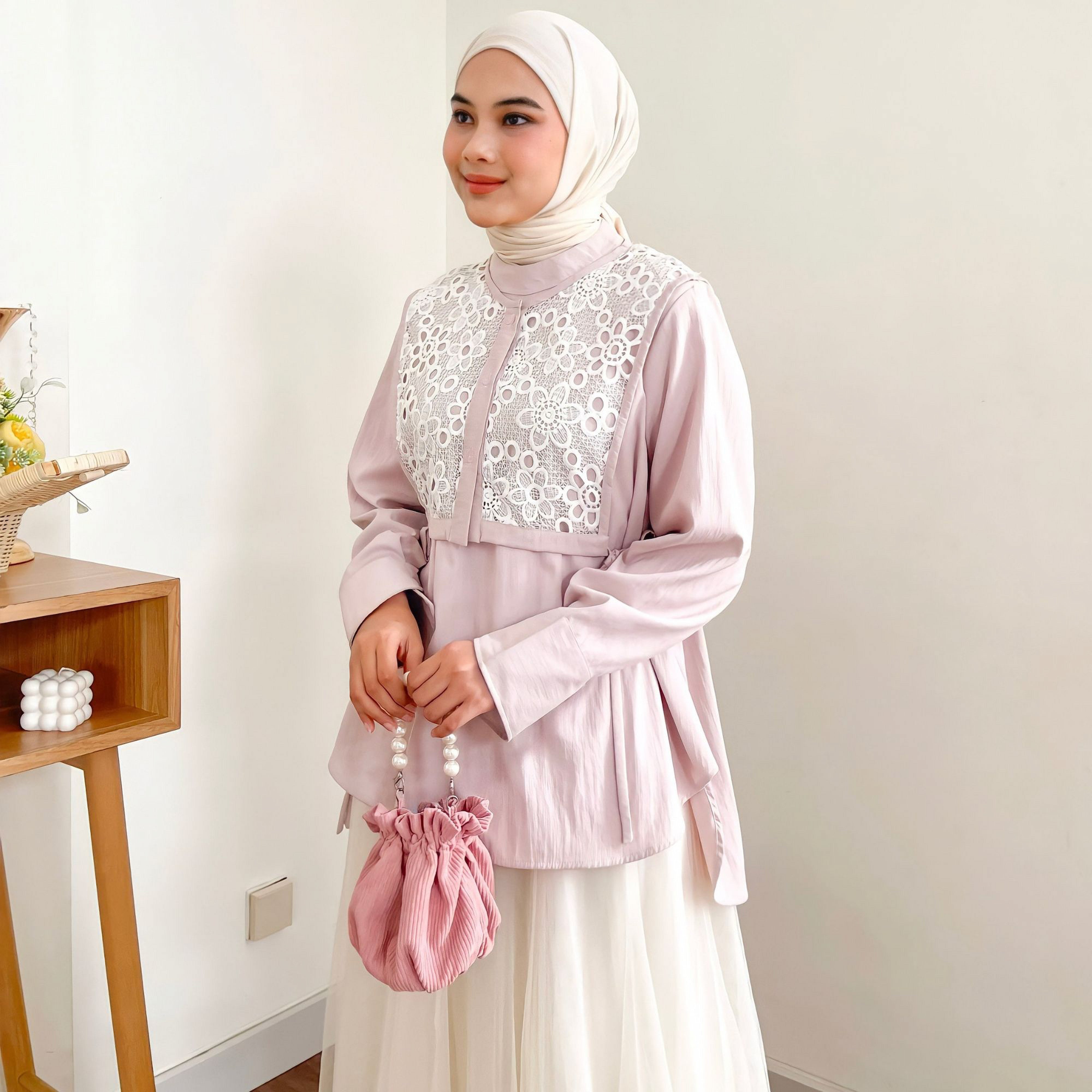 Image of Eclemix Blouse Wanita Lace | Top Semie | Atasan Elegant