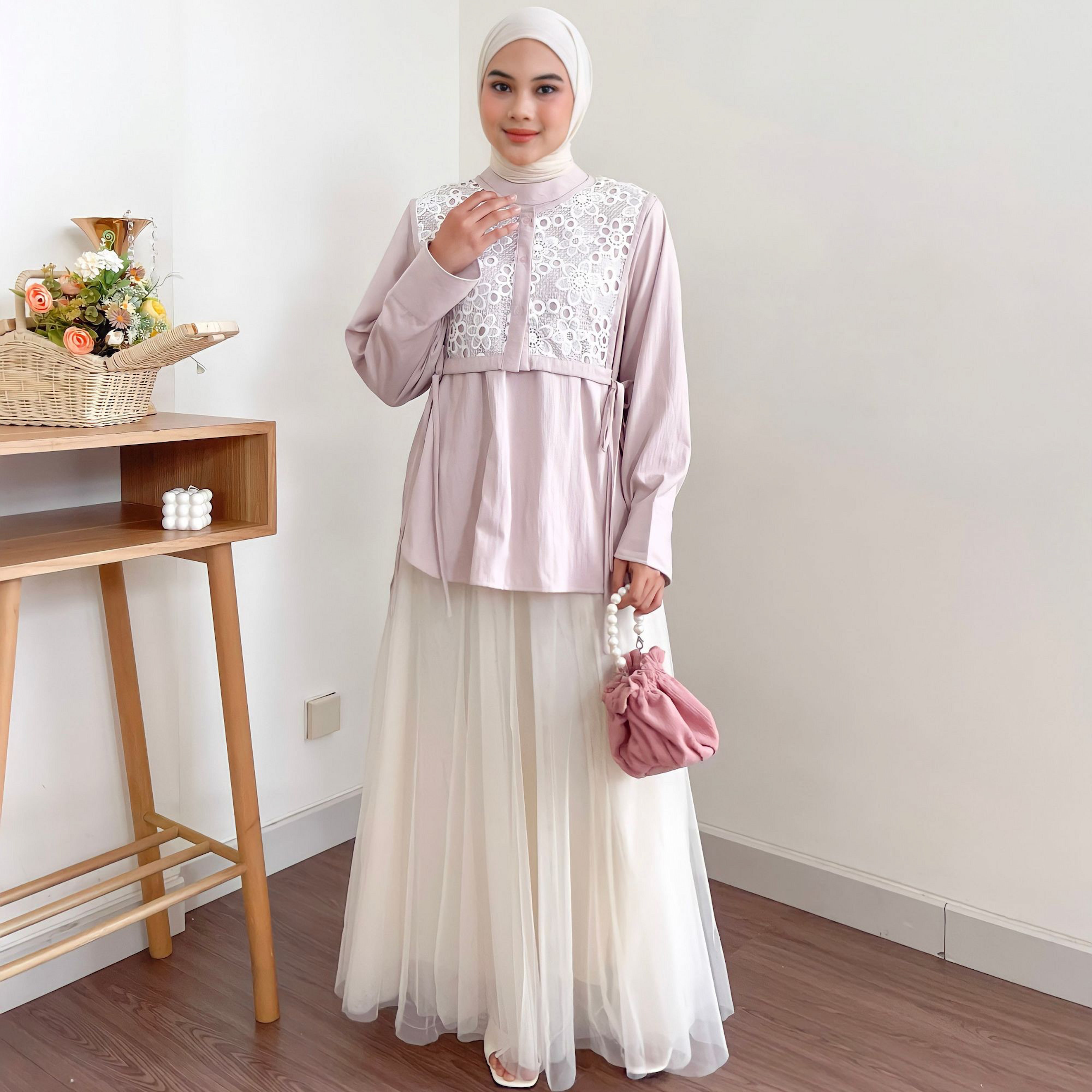 Image of Eclemix Blouse Wanita Lace | Top Semie | Atasan Elegant