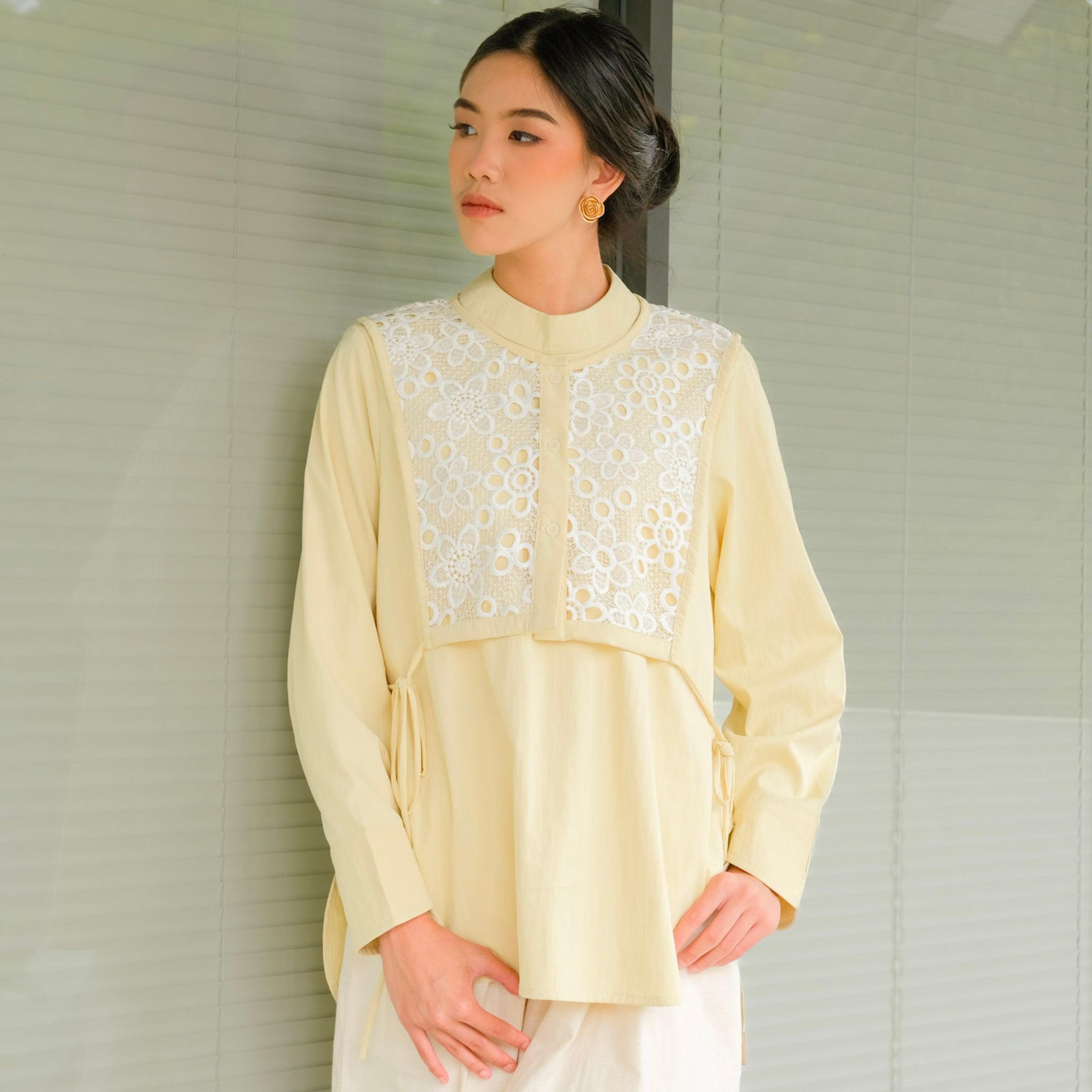 Image of Eclemix Blouse Wanita Lace | Top Semie | Atasan Elegant
