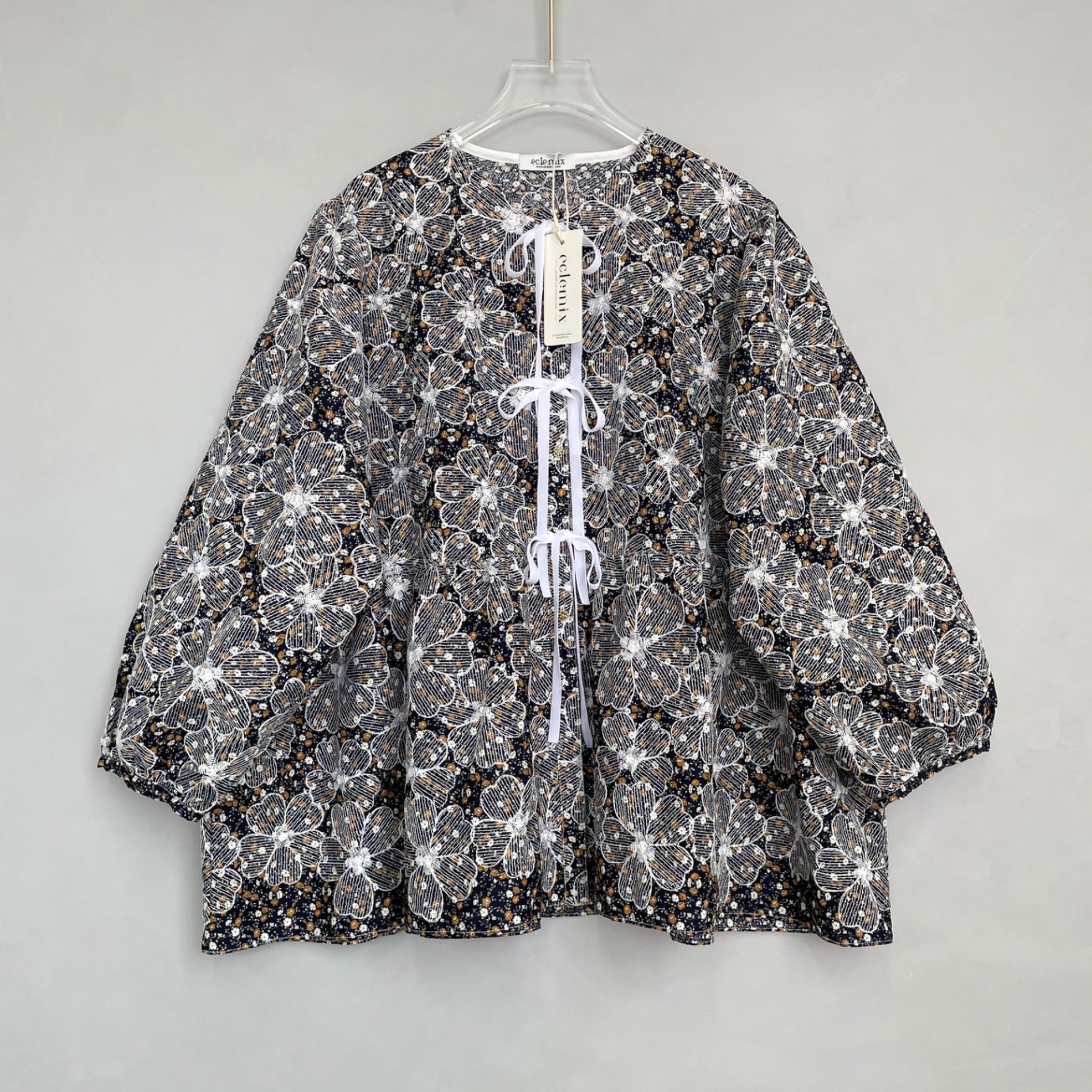 Image of Eclemix Top Omari | Atasan Wanita Kancing Depan Bowtie Pita