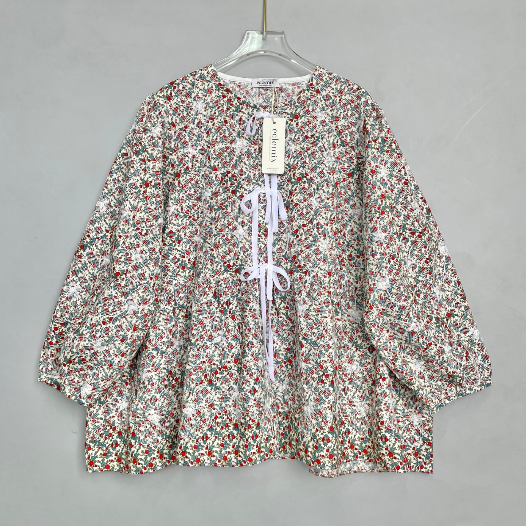 Image of Eclemix Top Omari | Atasan Wanita Kancing Depan Bowtie Pita