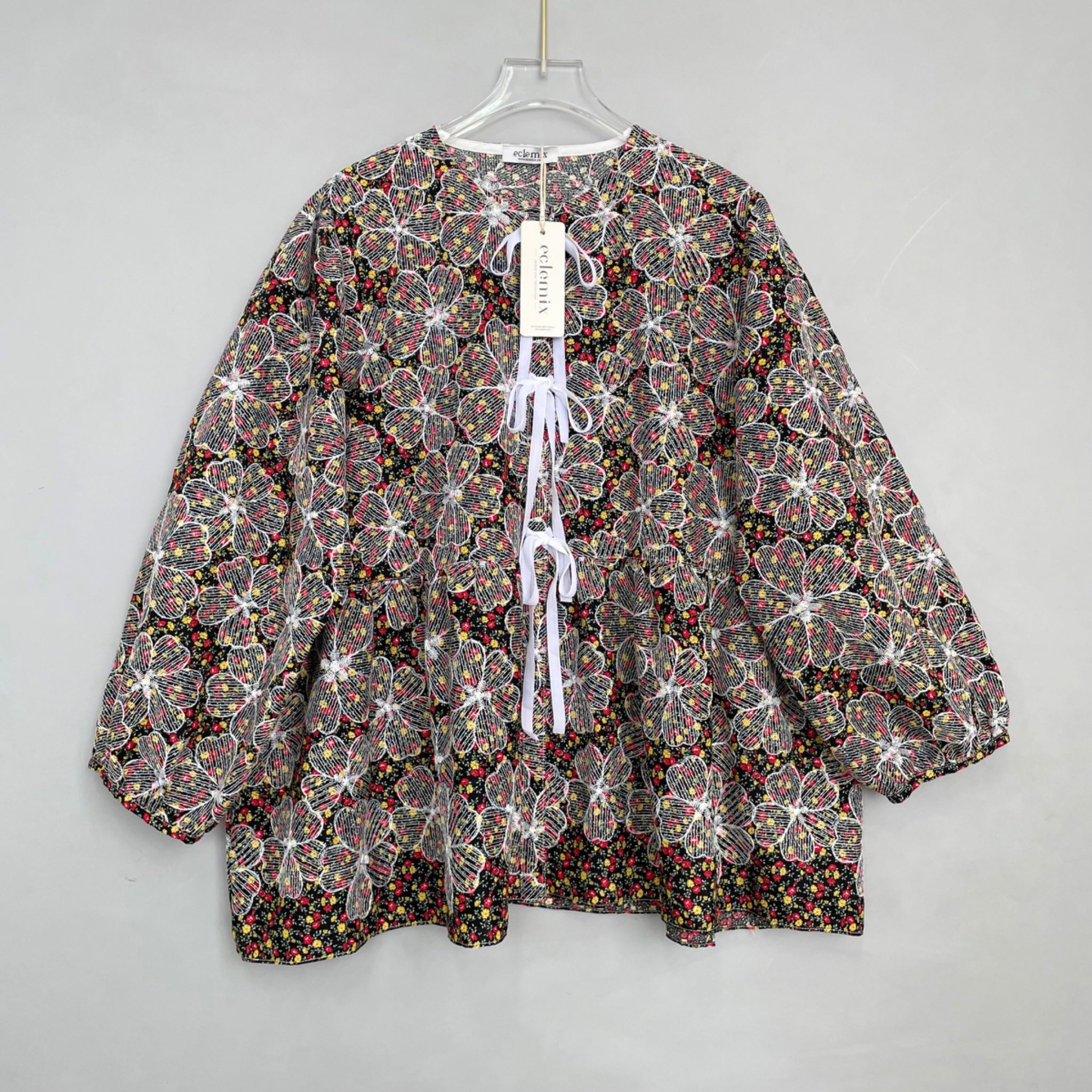 Eclemix Top Omari | Atasan Wanita Kancing Depan Bowtie Pita