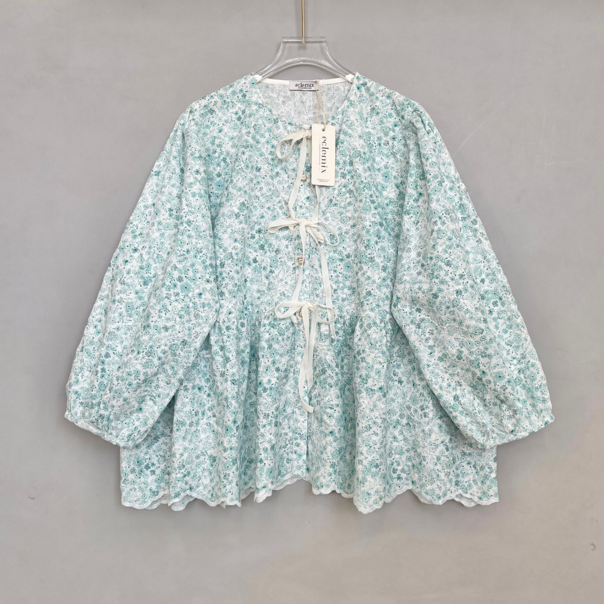 Eclemix Top Omari | Atasan Wanita Kancing Depan Bowtie Pita