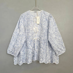 Image of Eclemix Top Omari | Atasan Wanita Kancing Depan Bowtie Pita