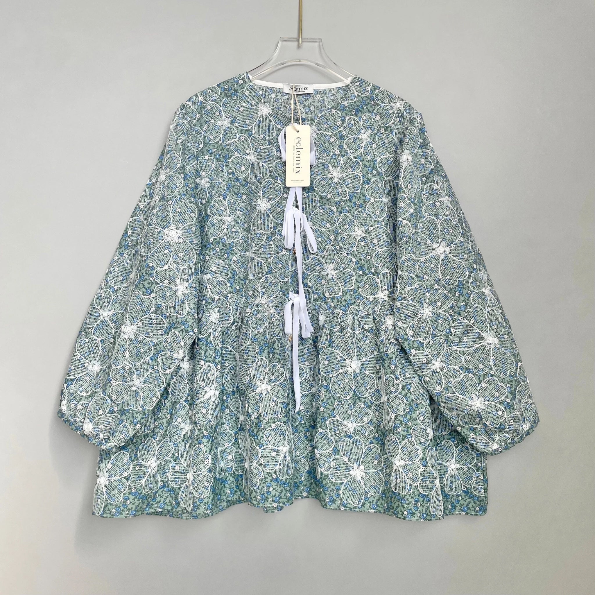 Image of Eclemix Top Omari | Atasan Wanita Kancing Depan Bowtie Pita