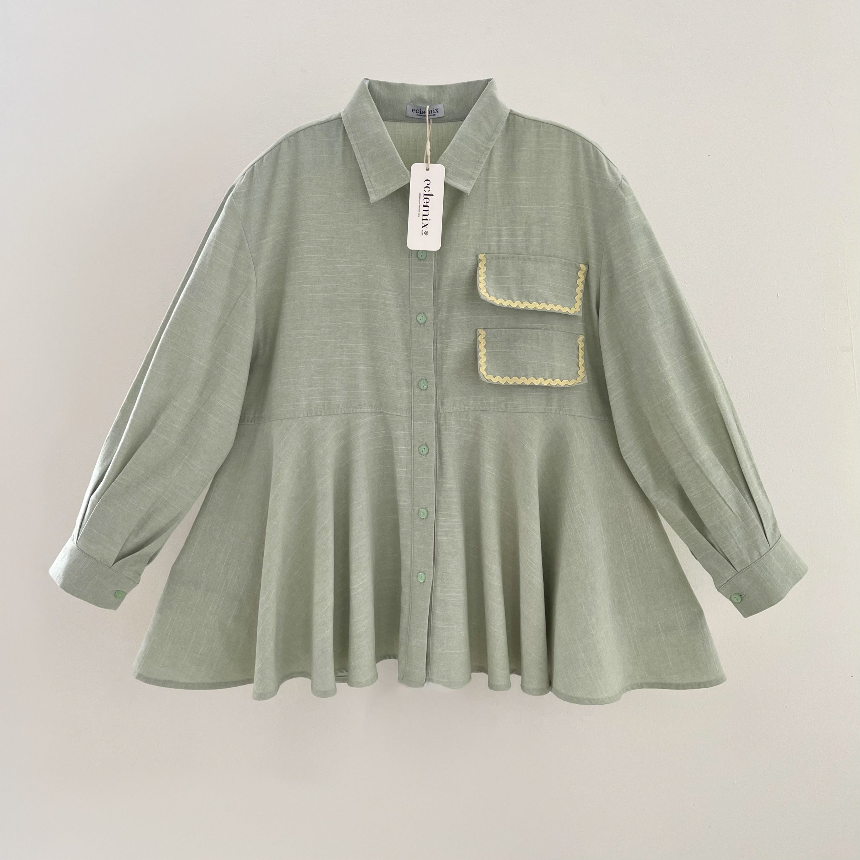 Eclemix Top Yeerin | Atasan Wanita Blouse Kancing Depan