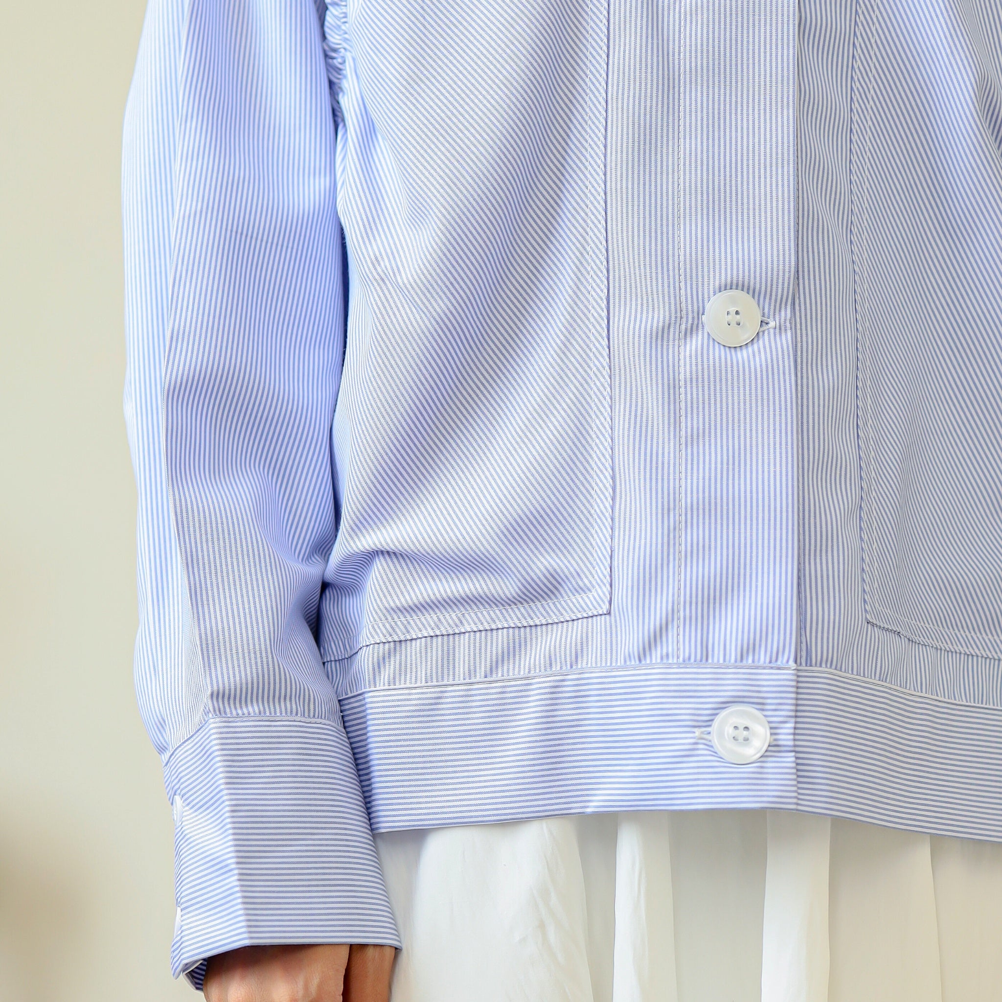 Image of Eclemix Top Alexa Skipper Shirt | Atasan Wanita Kemeja Motif Stripes Salur