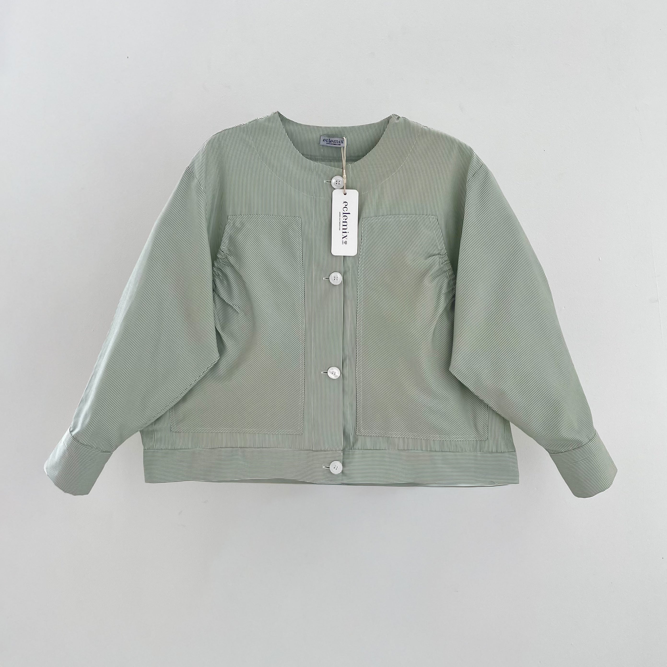 Image of Eclemix Top Alexa Skipper Shirt | Atasan Wanita Kemeja Motif Stripes Salur