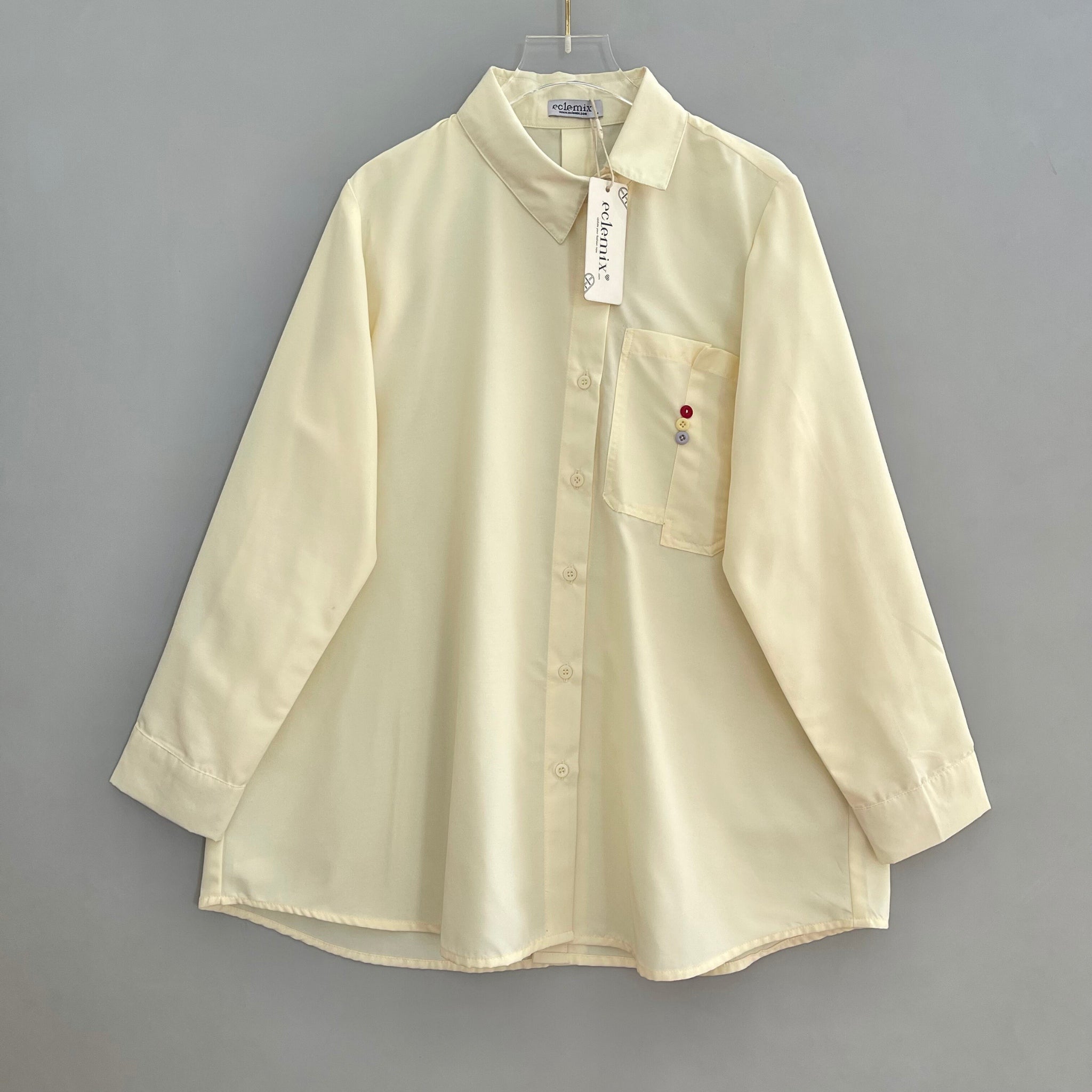 Eclemix Top Axis | Atasan Wanita Kemeja Polos Kancing Depan