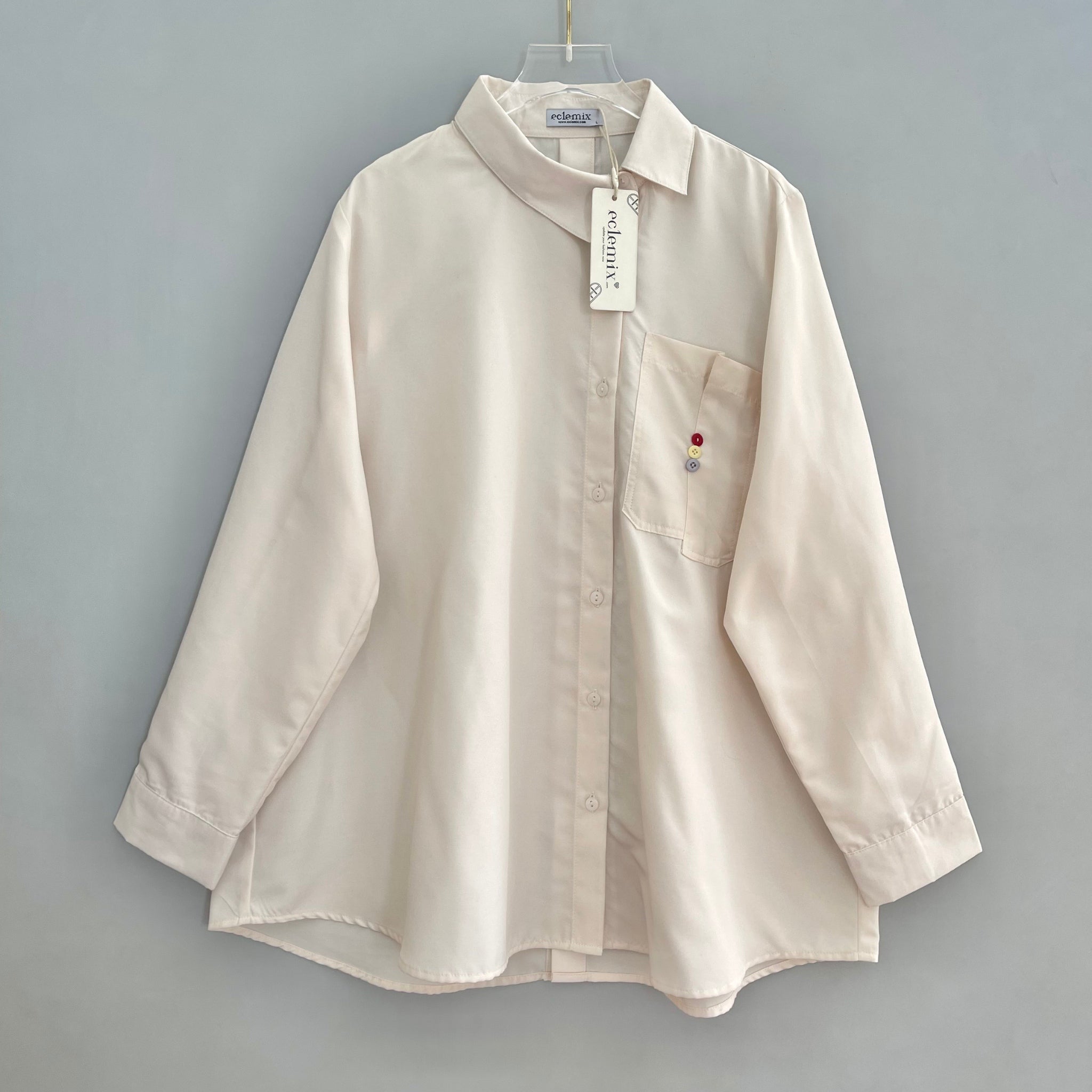 Image of Eclemix Top Axis | Atasan Wanita Kemeja Polos Kancing Depan