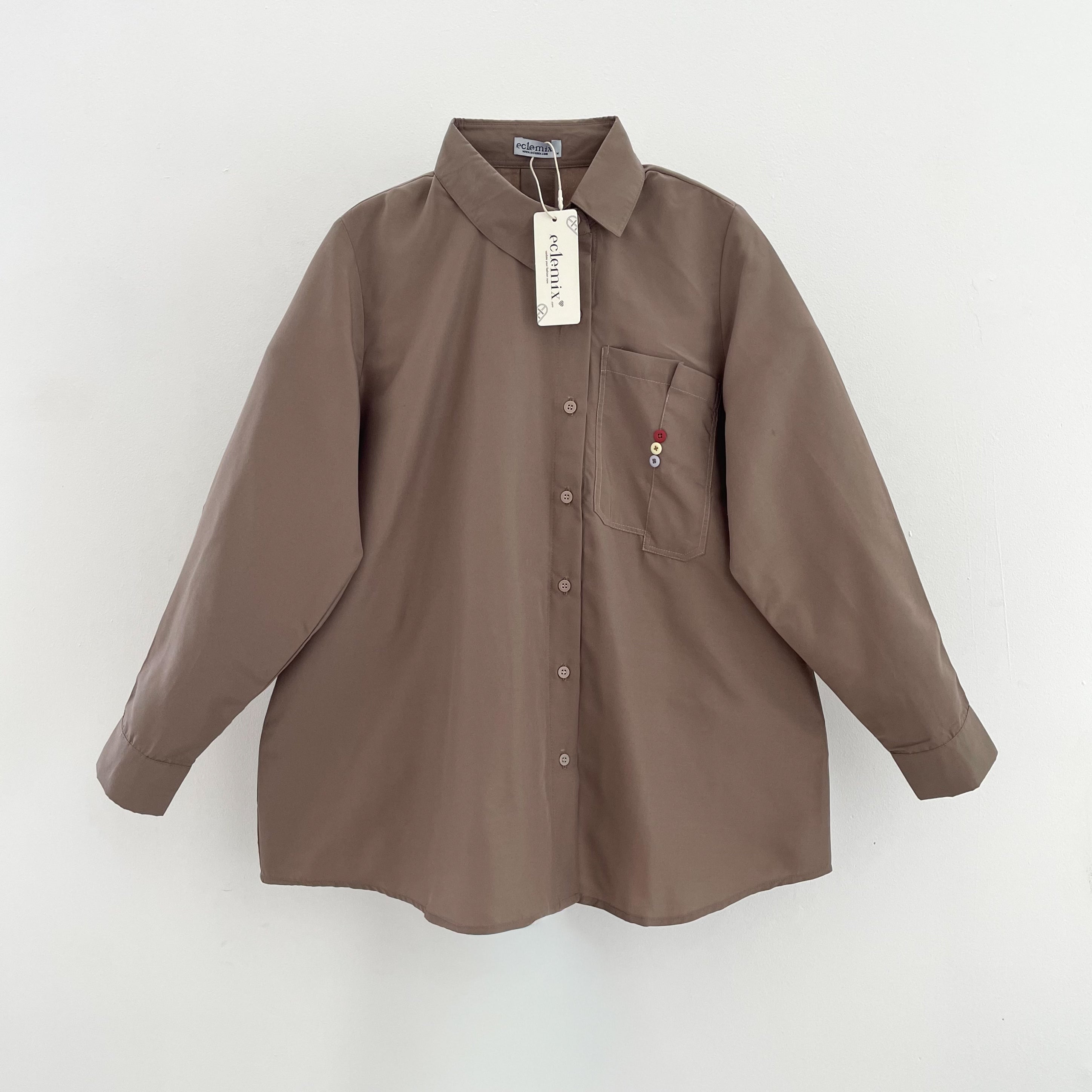 Eclemix Top Axis | Atasan Wanita Kemeja Polos Kancing Depan