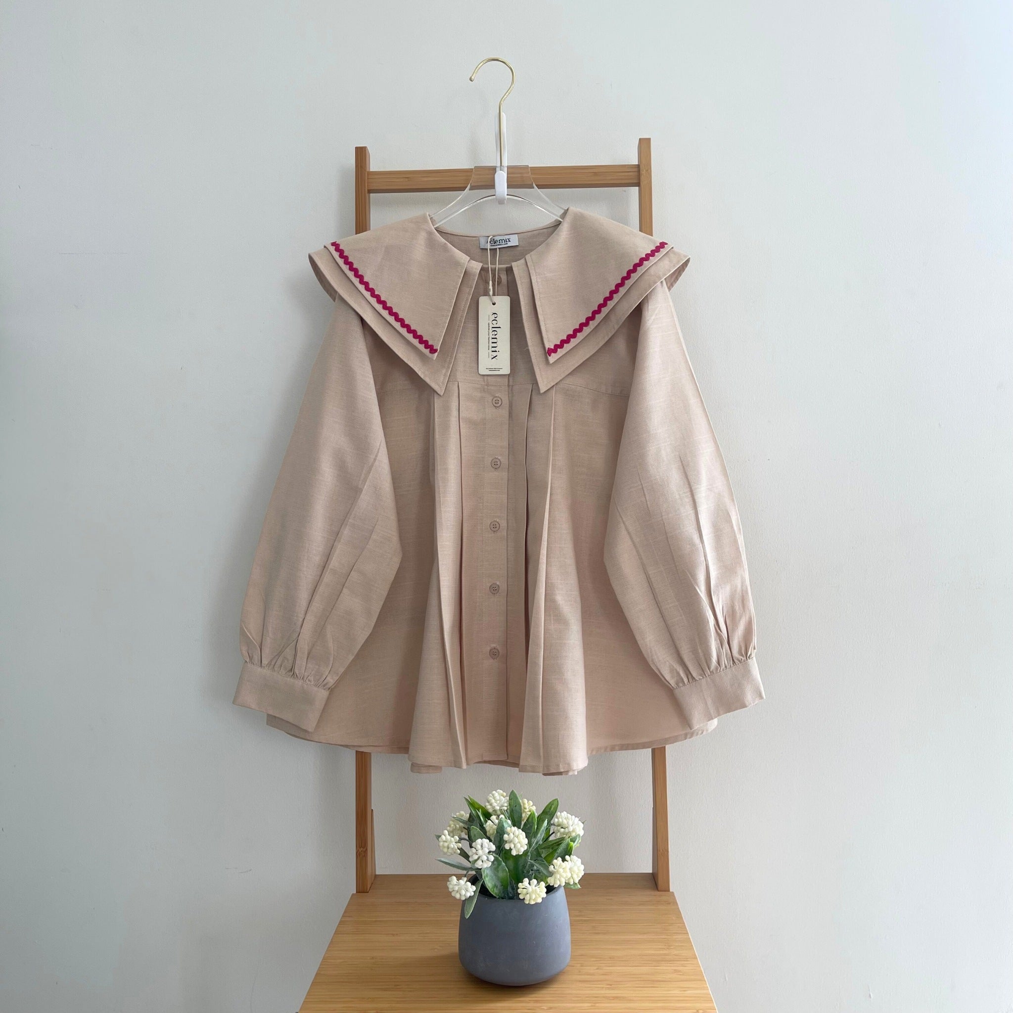 Image of Eclemix Top Bocha | Atasan Wanita Blouse Ruffle Kerah Tumpuk