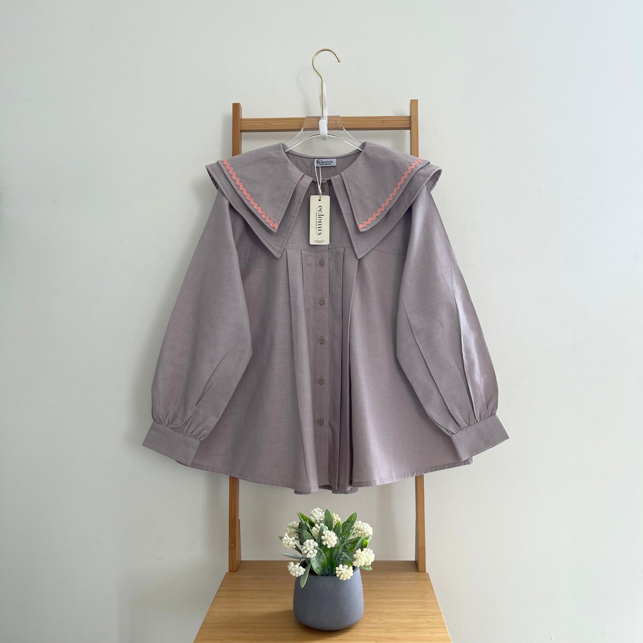 Eclemix Top Bocha | Atasan Wanita Blouse Ruffle Kerah Tumpuk