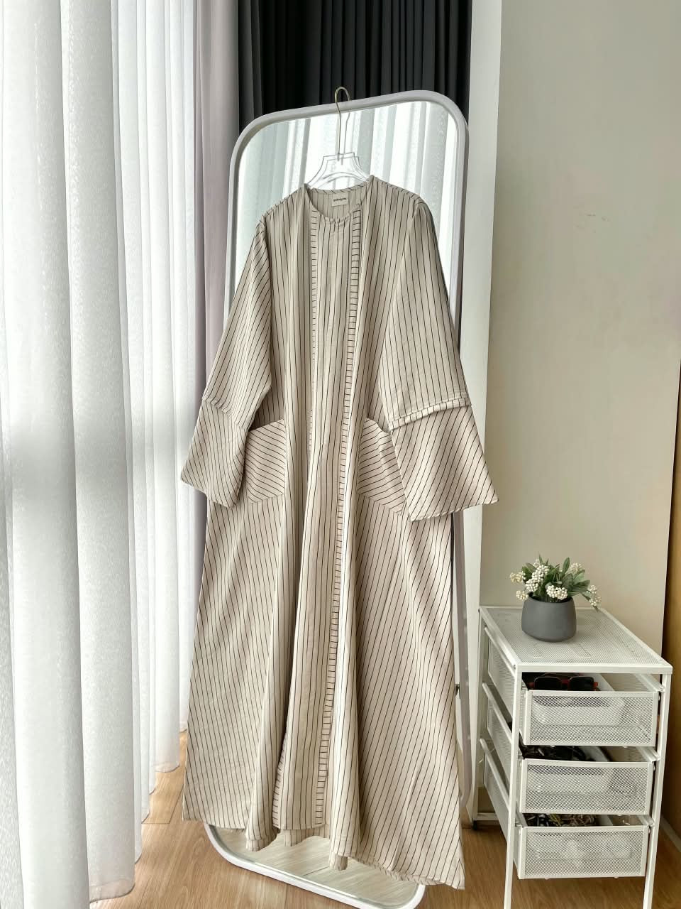 Image of Eclemix Sora Dress - Abaya Basic Striped A-Line