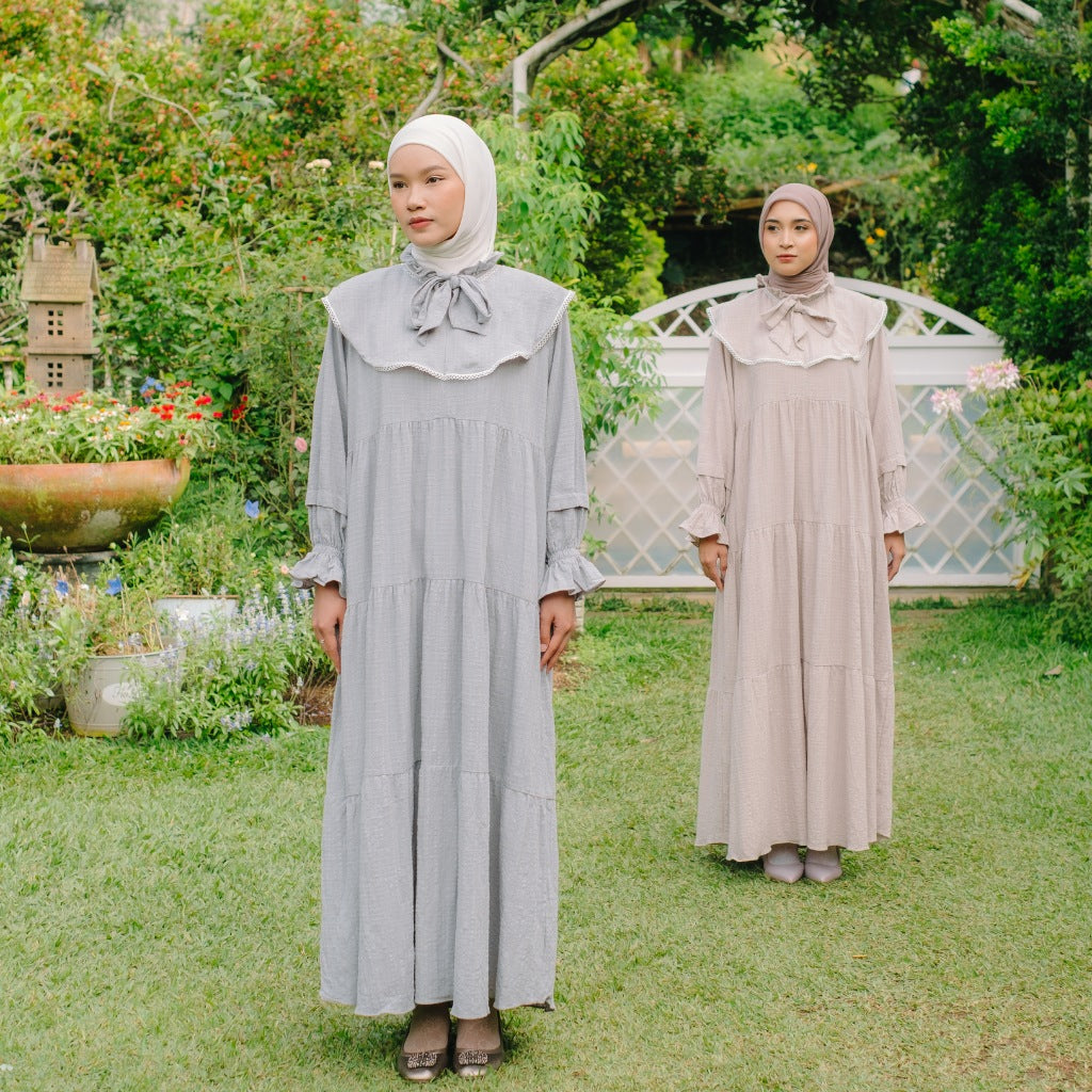 Eclemix Dress Calunia | Gamis Wanita Polos Mewah