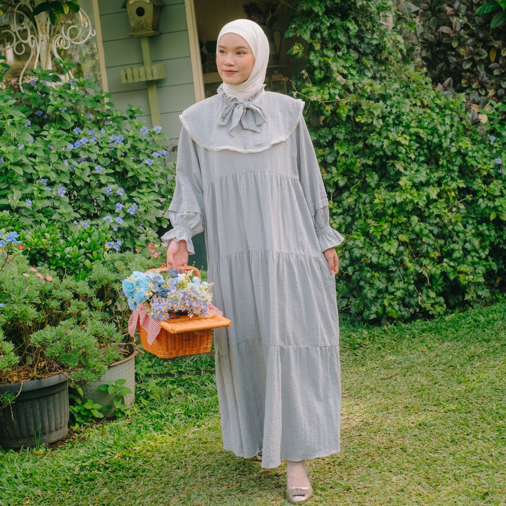 Eclemix Dress Calunia | Gamis Wanita Polos Mewah