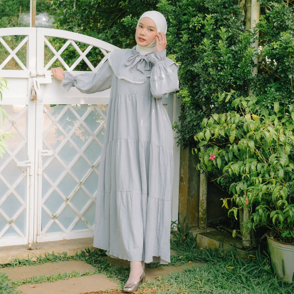 Eclemix Dress Calunia | Gamis Wanita Polos Mewah