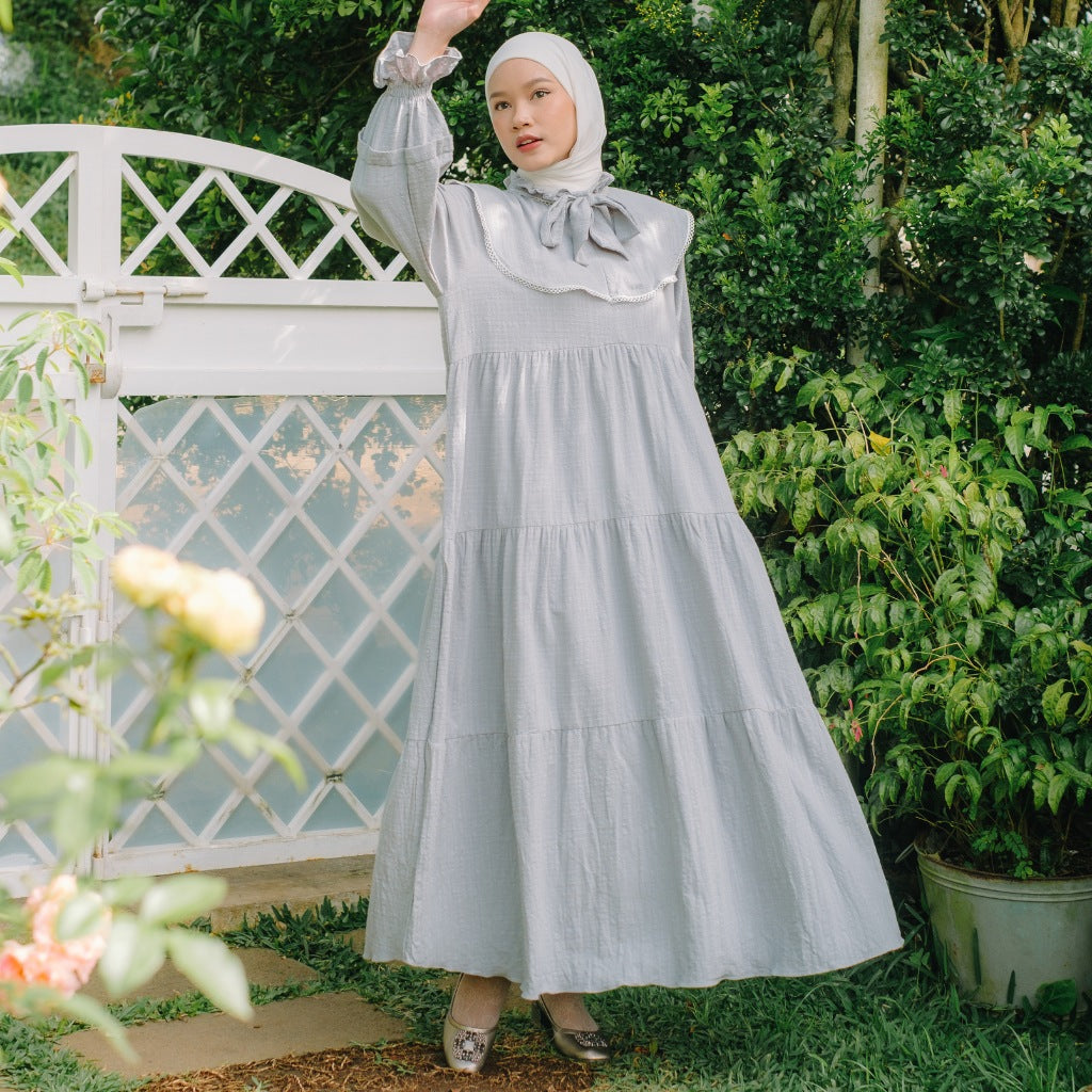 Eclemix Dress Calunia | Gamis Wanita Polos Mewah