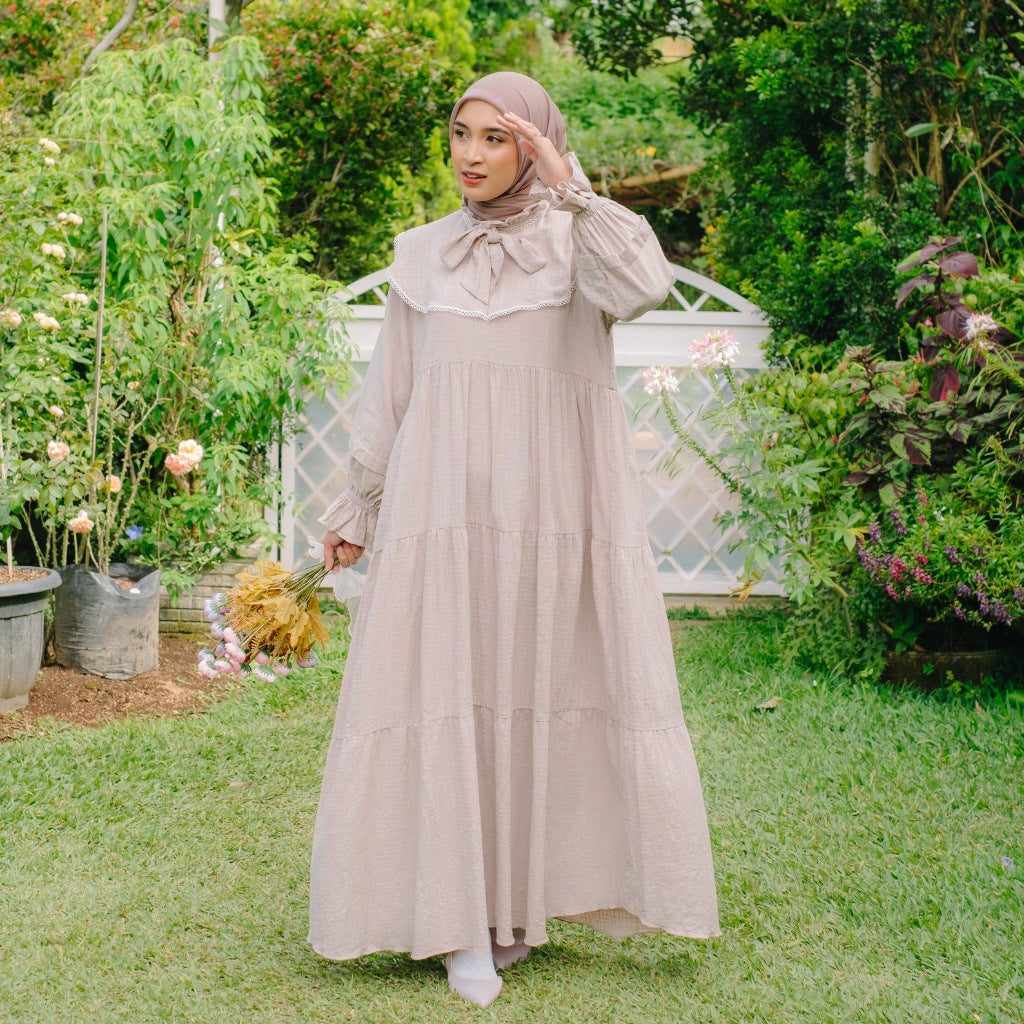 Eclemix Dress Calunia | Gamis Wanita Polos Mewah