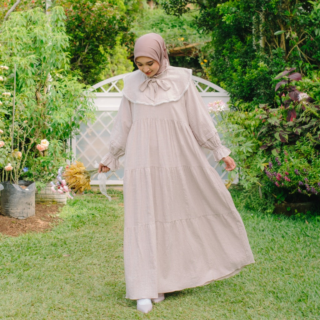 Eclemix Dress Calunia | Gamis Wanita Polos Mewah