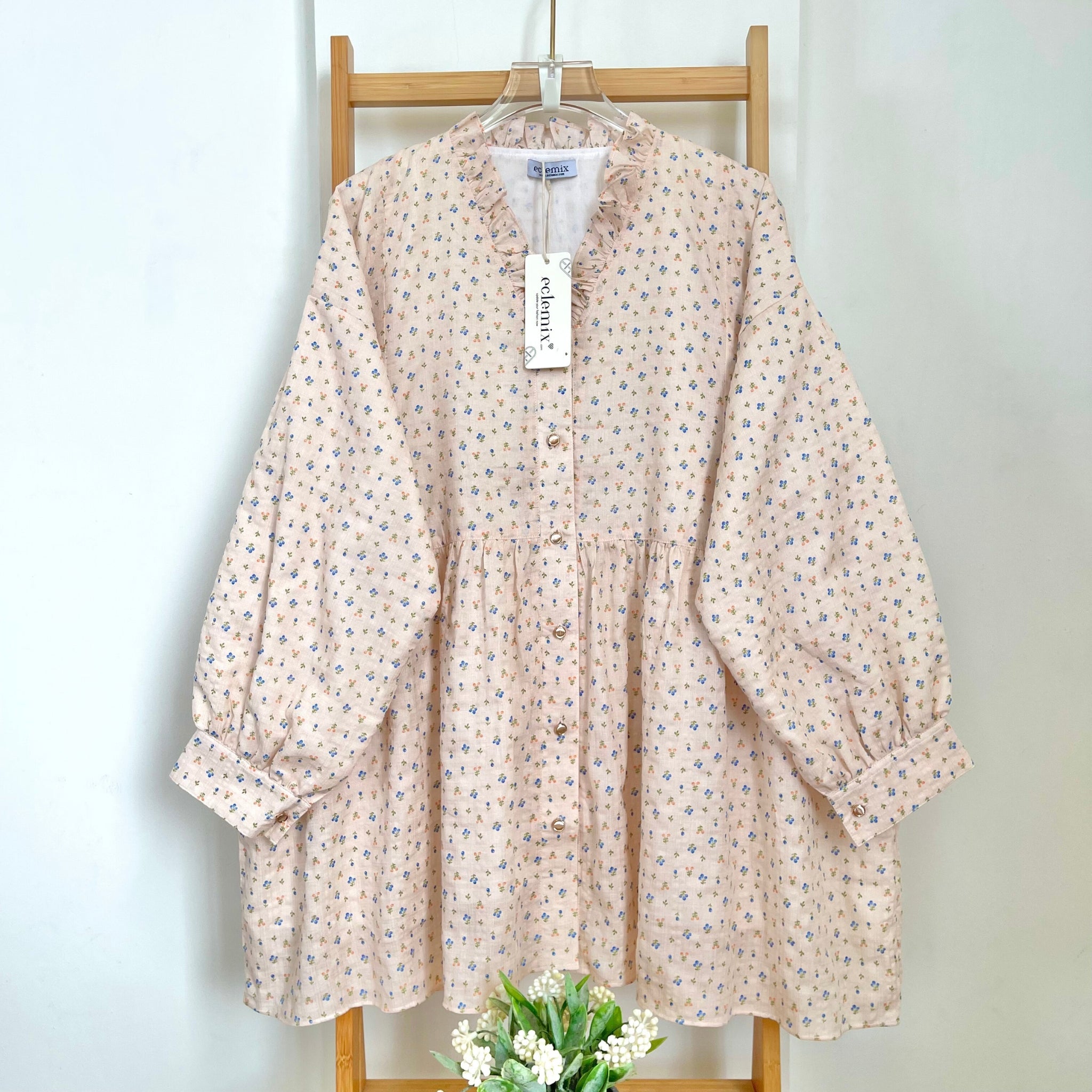 Eclemix Top Elara | Atasan Wanita Blouse Polos Kerah Frill