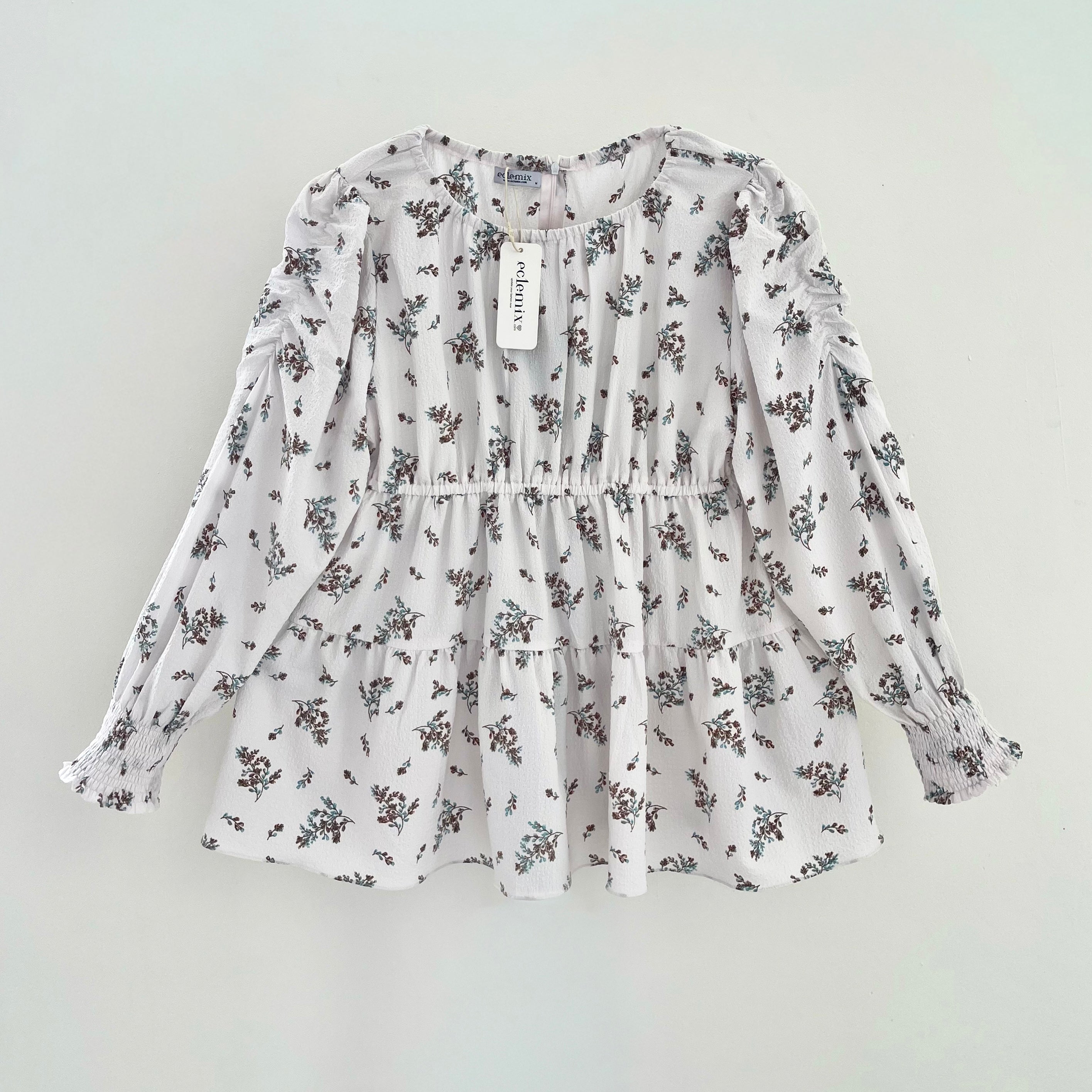 Eclemix Top Euna | Baju Wanita Vintage Motif Bunga