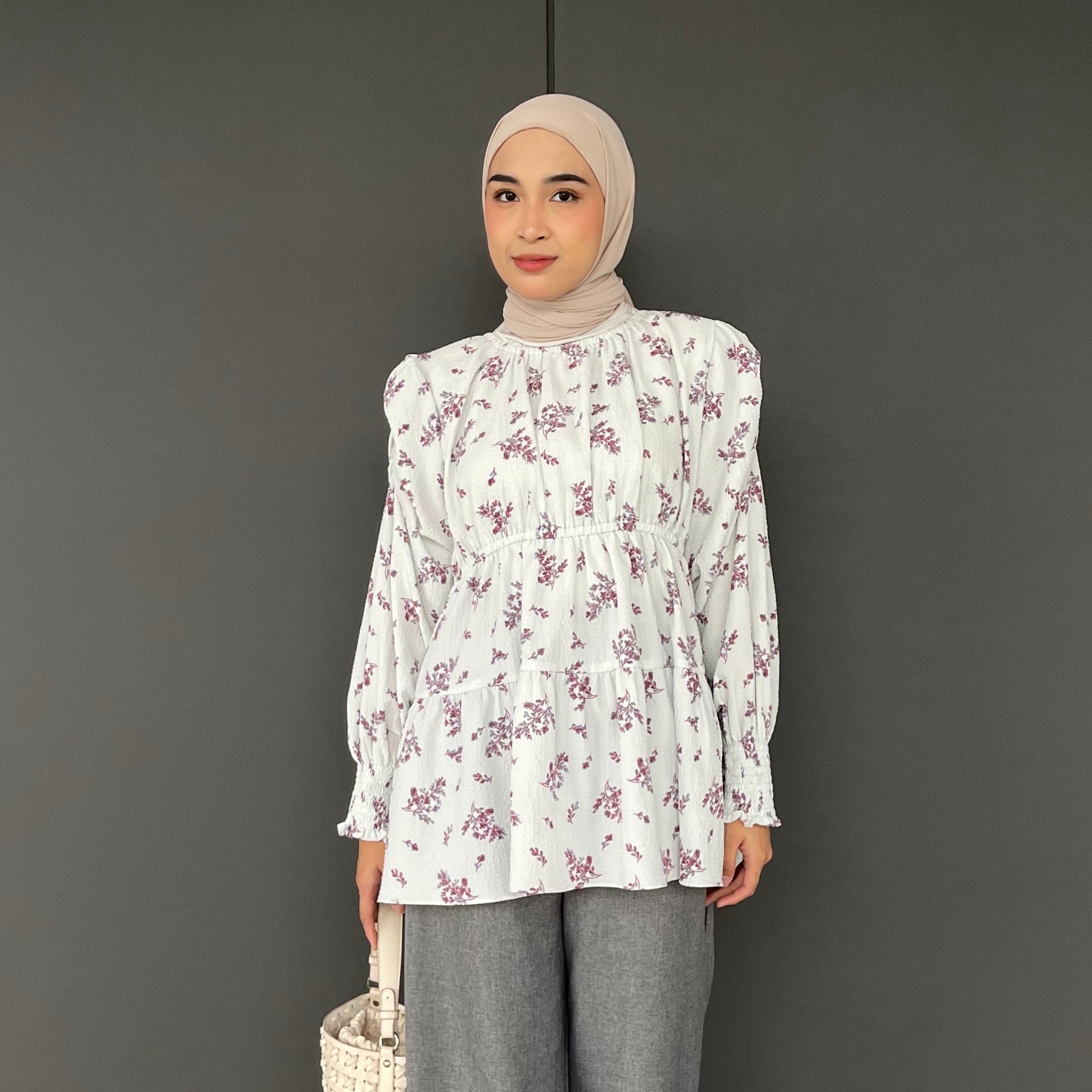 Eclemix Top Euna | Baju Wanita Vintage Motif Bunga