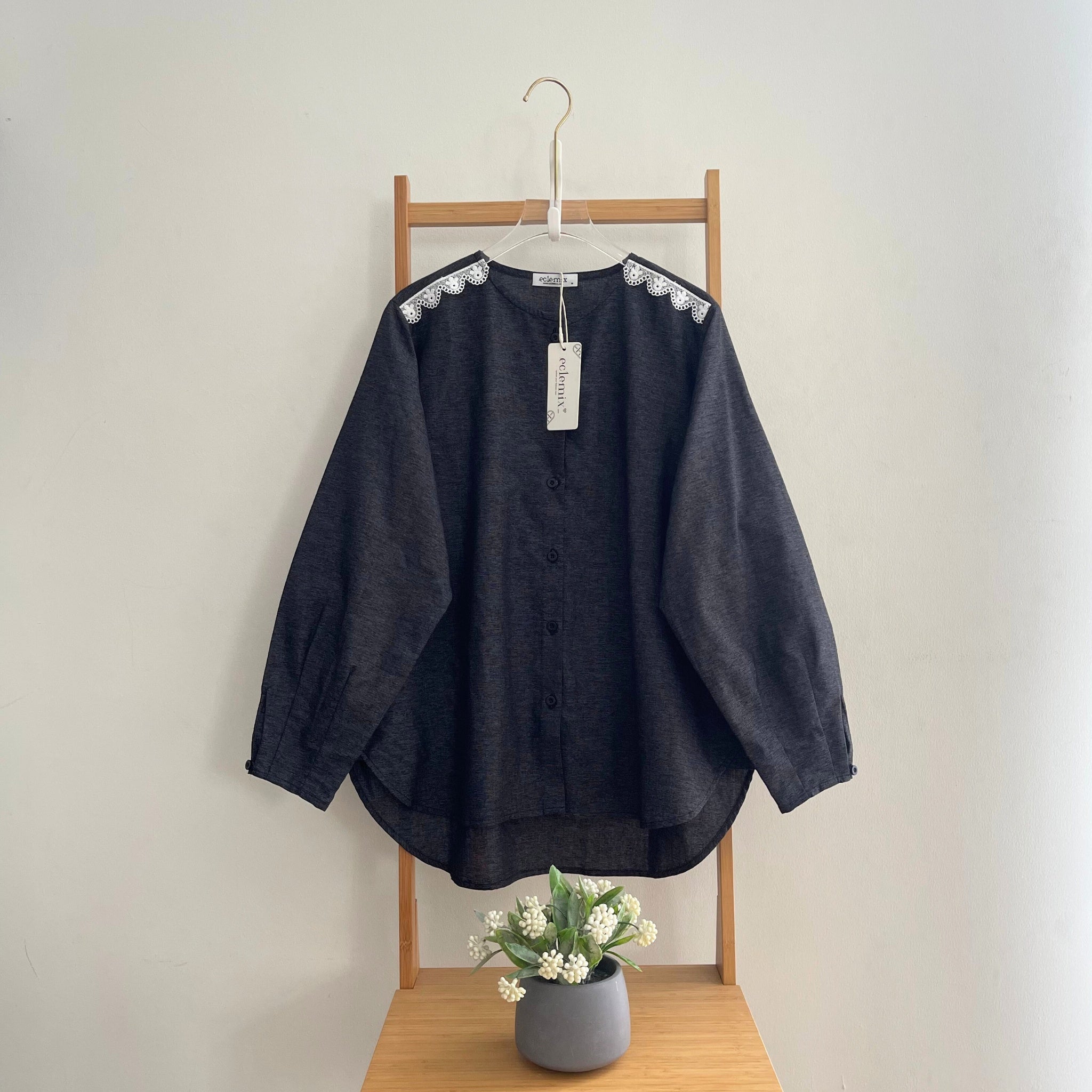 Image of Eclemix Top Fior  | Atasan Wanita Casual Shirt Polos Renda Daily