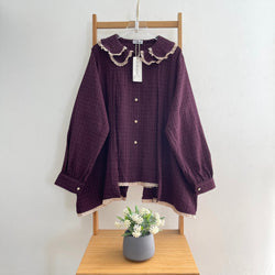 Image of Eclemix Top Furi | Atasan Wanita Blouse Polos Kerah Peterpan