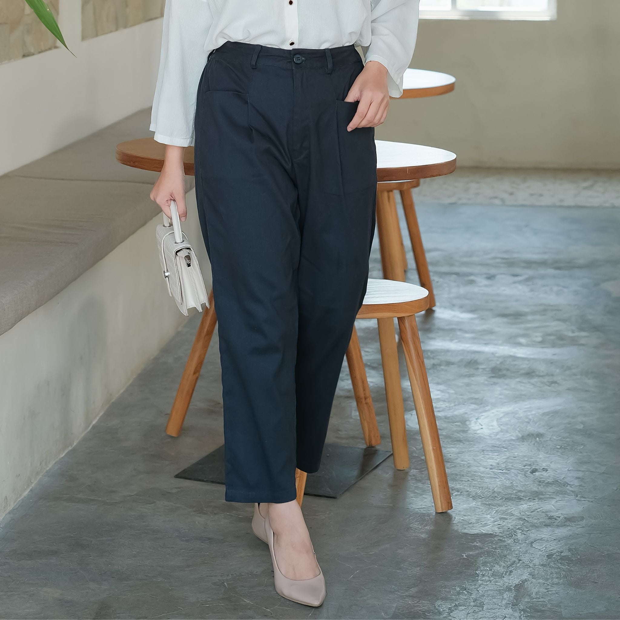 Eclemix Pants Giny | Celana Ankle Wanita Daily Basic