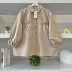 Image of Eclemix Top Yumana | Atasan Wanita Kemeja Daily Basic Saku Loose