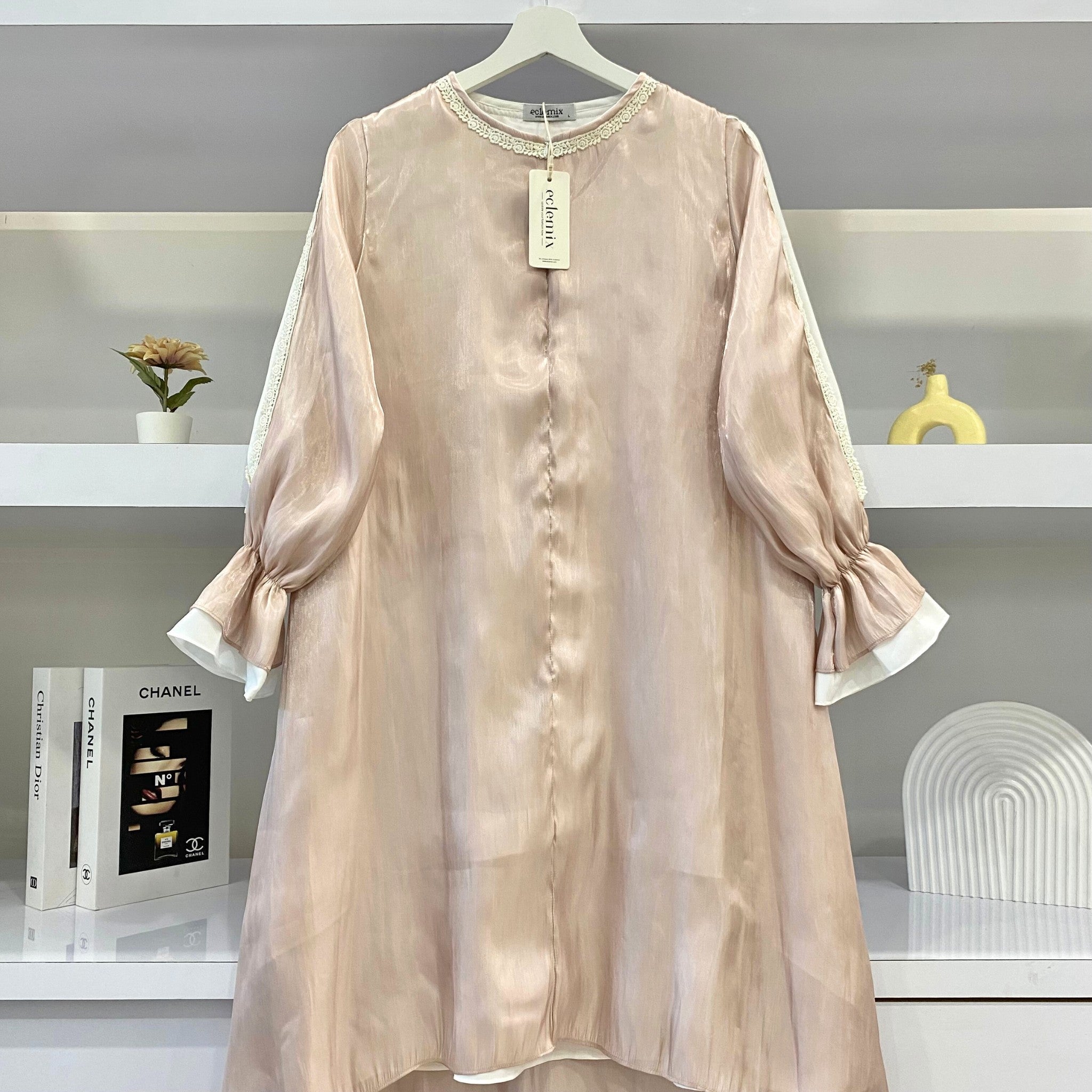 Eclemix Tunic Reya | Atasan Wanita Tunic Mewah Resleting Depan | Baju Pesta Kondangan