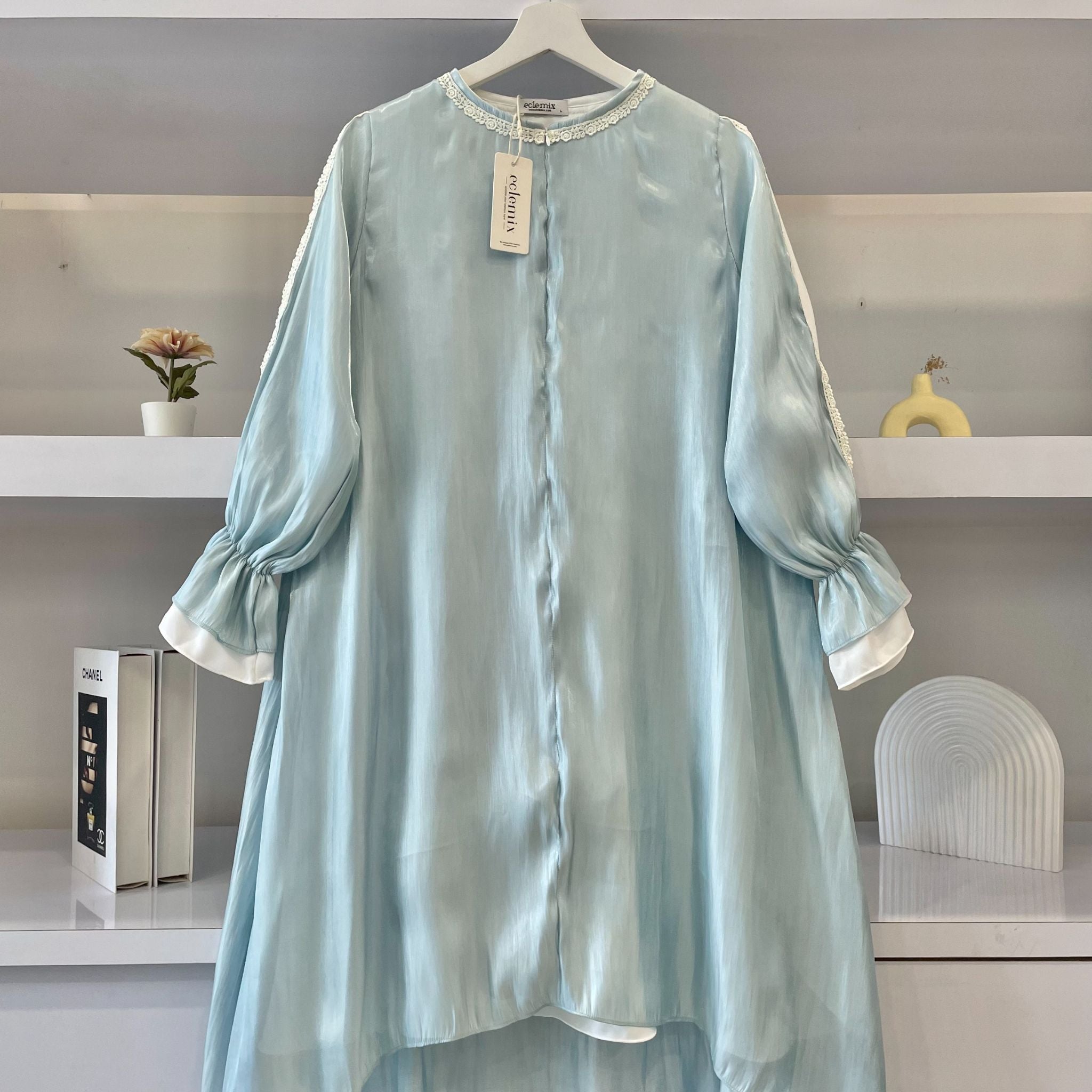 Eclemix Tunic Reya | Atasan Wanita Tunic Mewah Resleting Depan | Baju Pesta Kondangan