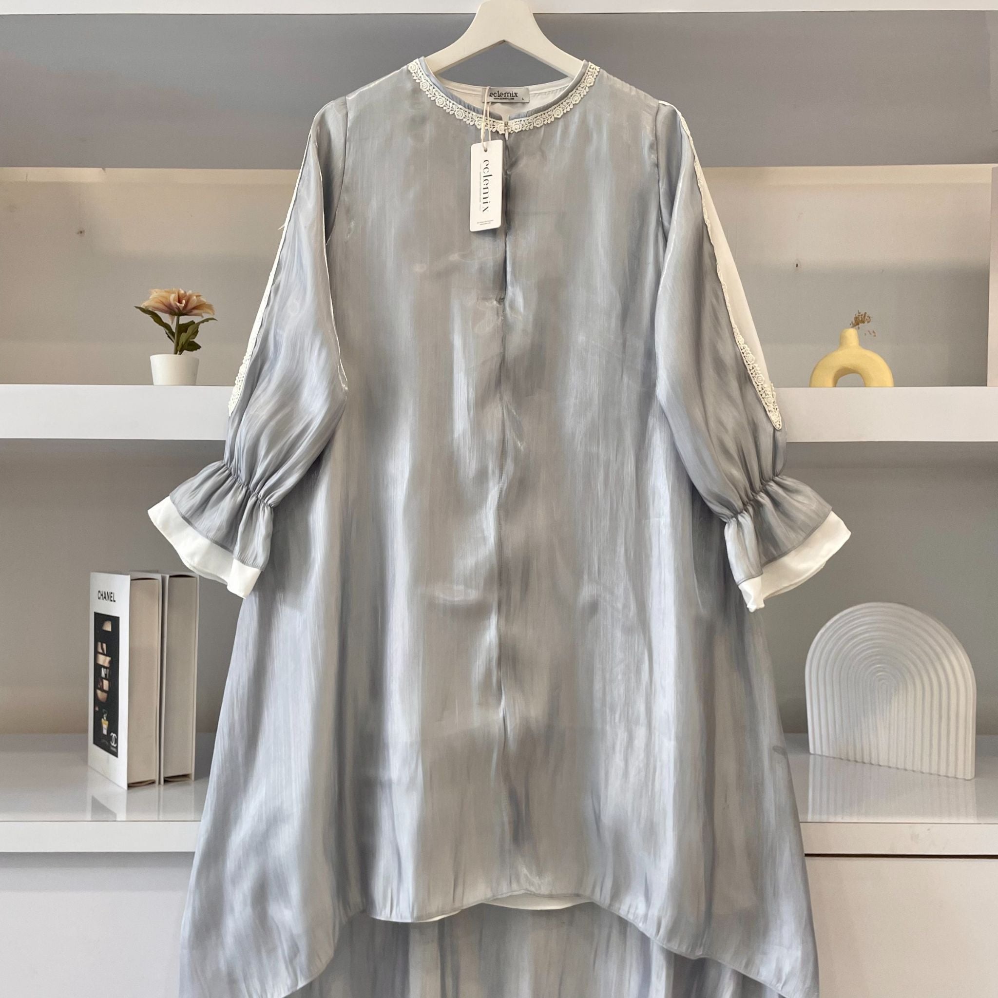 Eclemix Tunic Reya | Atasan Wanita Tunic Mewah Resleting Depan | Baju Pesta Kondangan