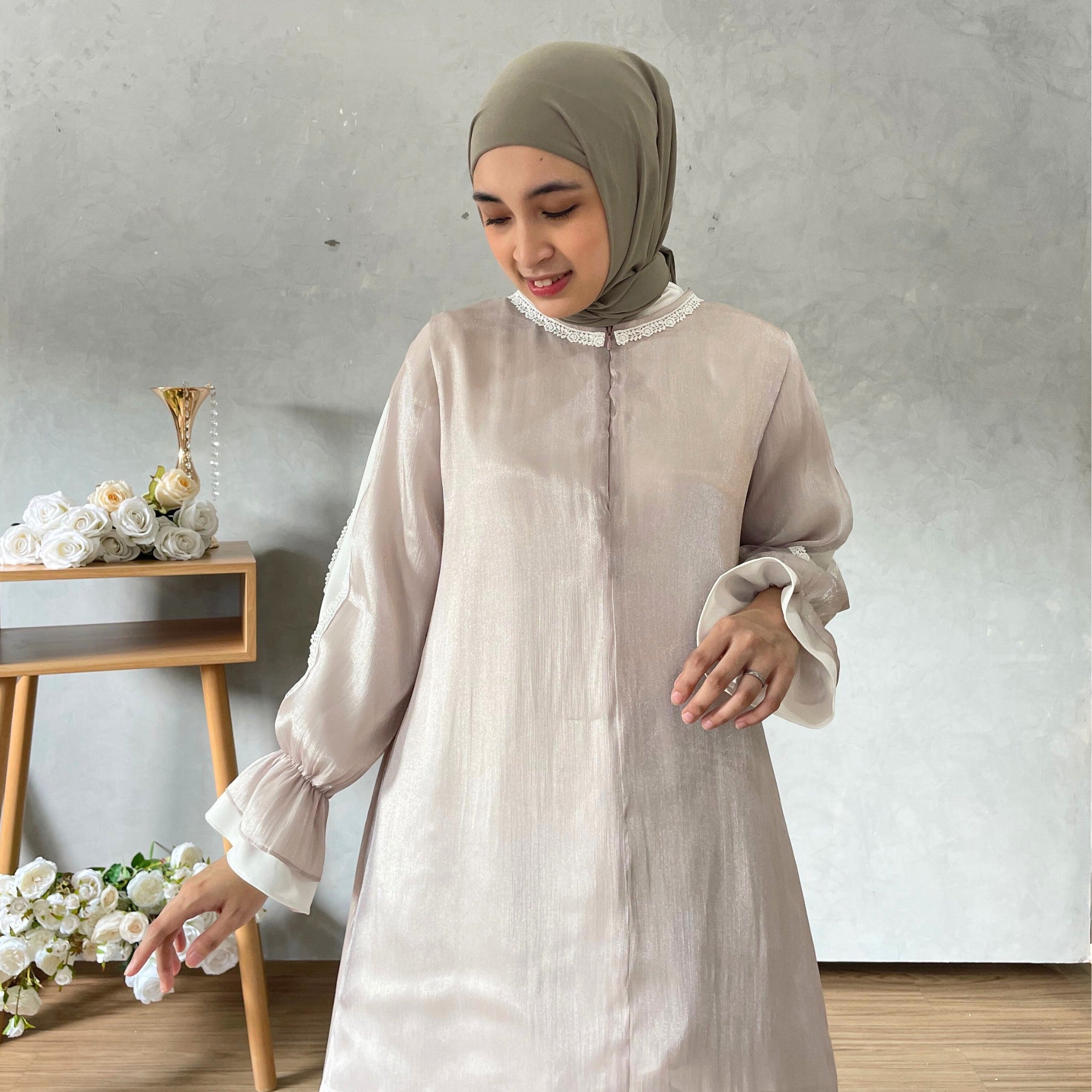 Image of Eclemix Tunic Reya | Atasan Wanita Tunic Mewah Resleting Depan | Baju Pesta Kondangan