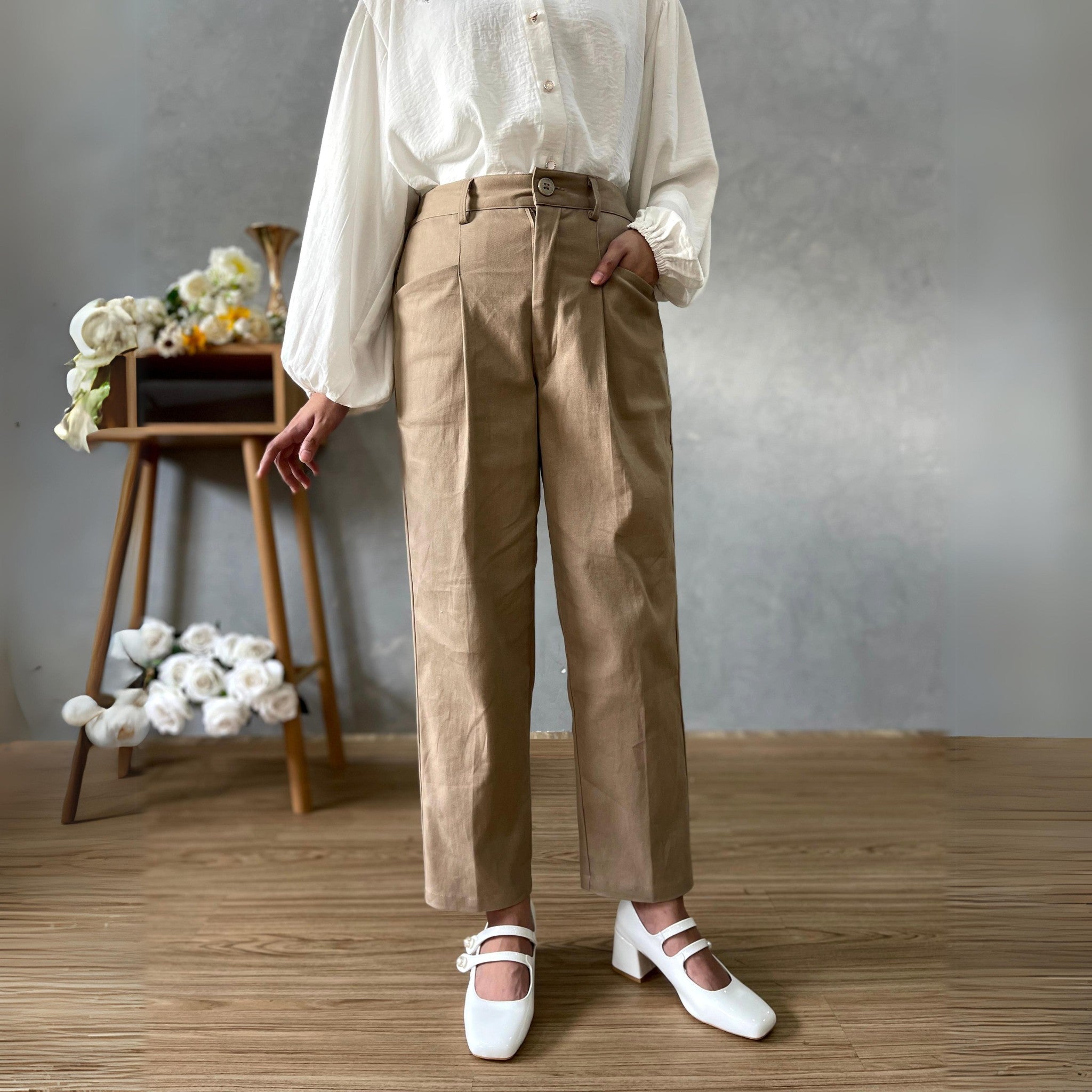 Eclemix Pants Giny | Celana Ankle Wanita Daily Basic