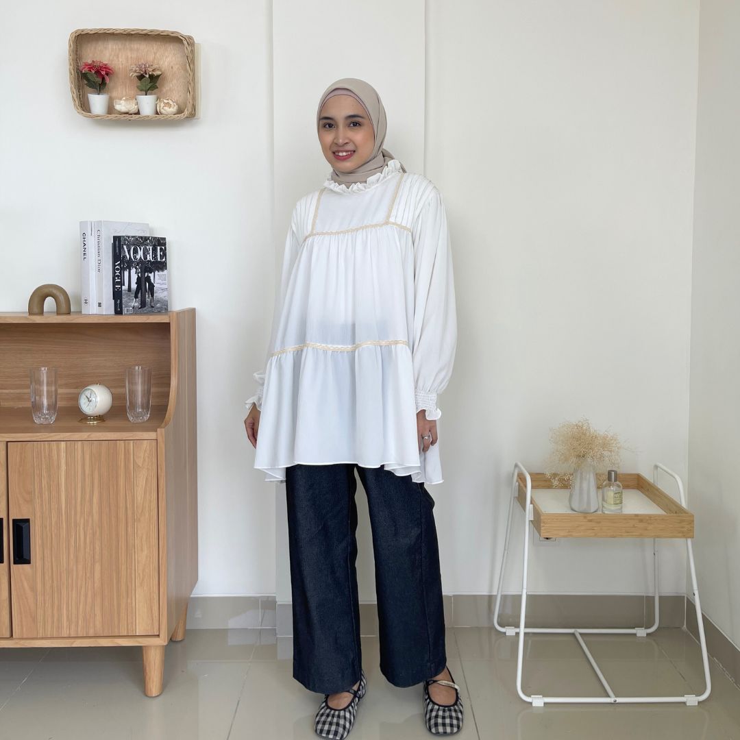 Eclemix Top Hari | Atasan Wanita Blouse Lengan panjang Loose