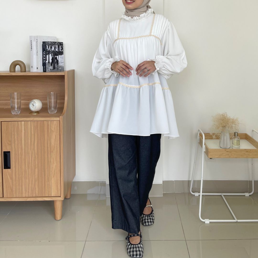 Eclemix Top Hari | Atasan Wanita Blouse Lengan panjang Loose