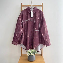 Image of Eclemix Top Heeju | Atasan Wanita Kemeja Printing Kancing Depan Lengan Panjang | Kemeja Kerja Printing
