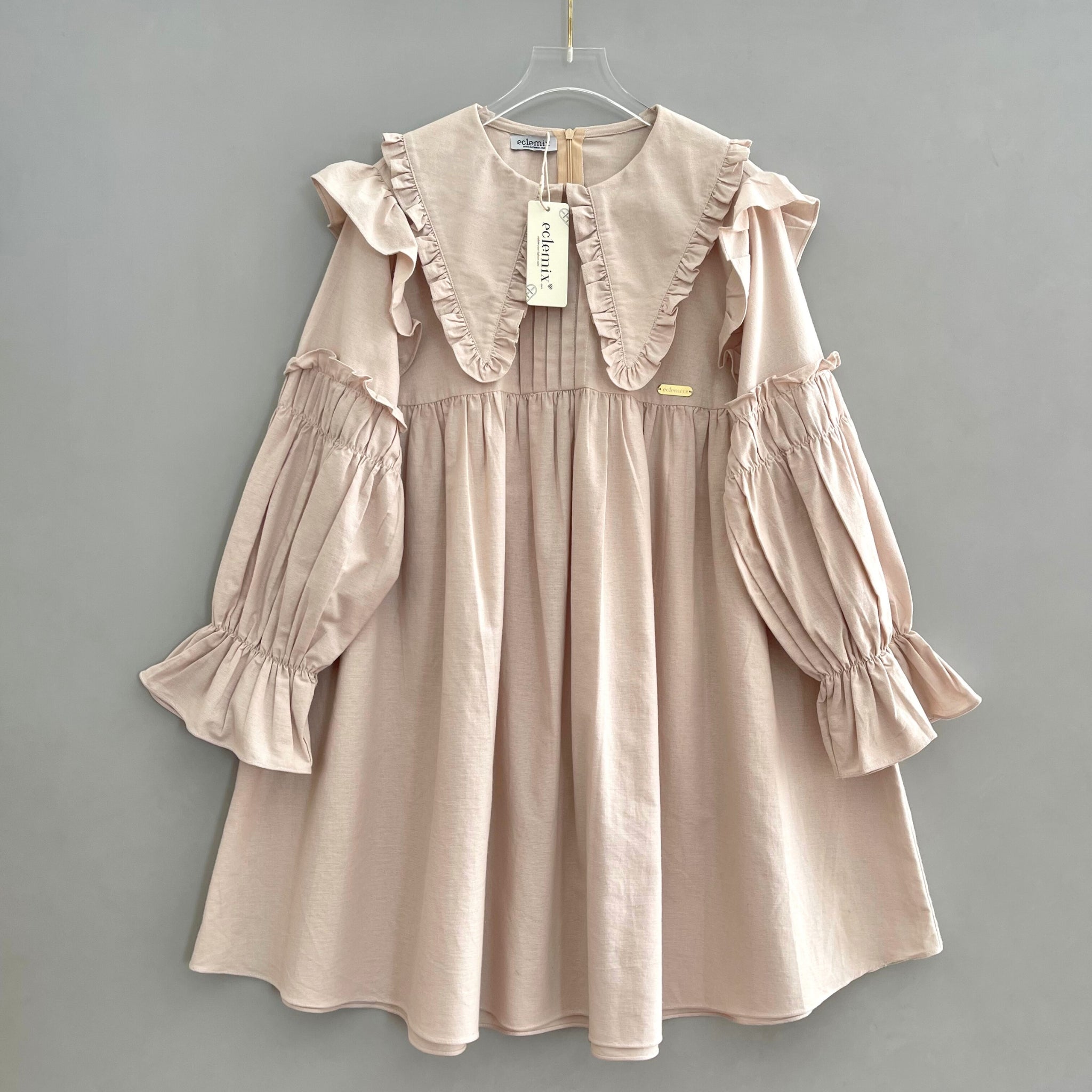 Eclemix Tunic Shinara | Atasan Wanita Tunik Polos Kerah Peterpan
